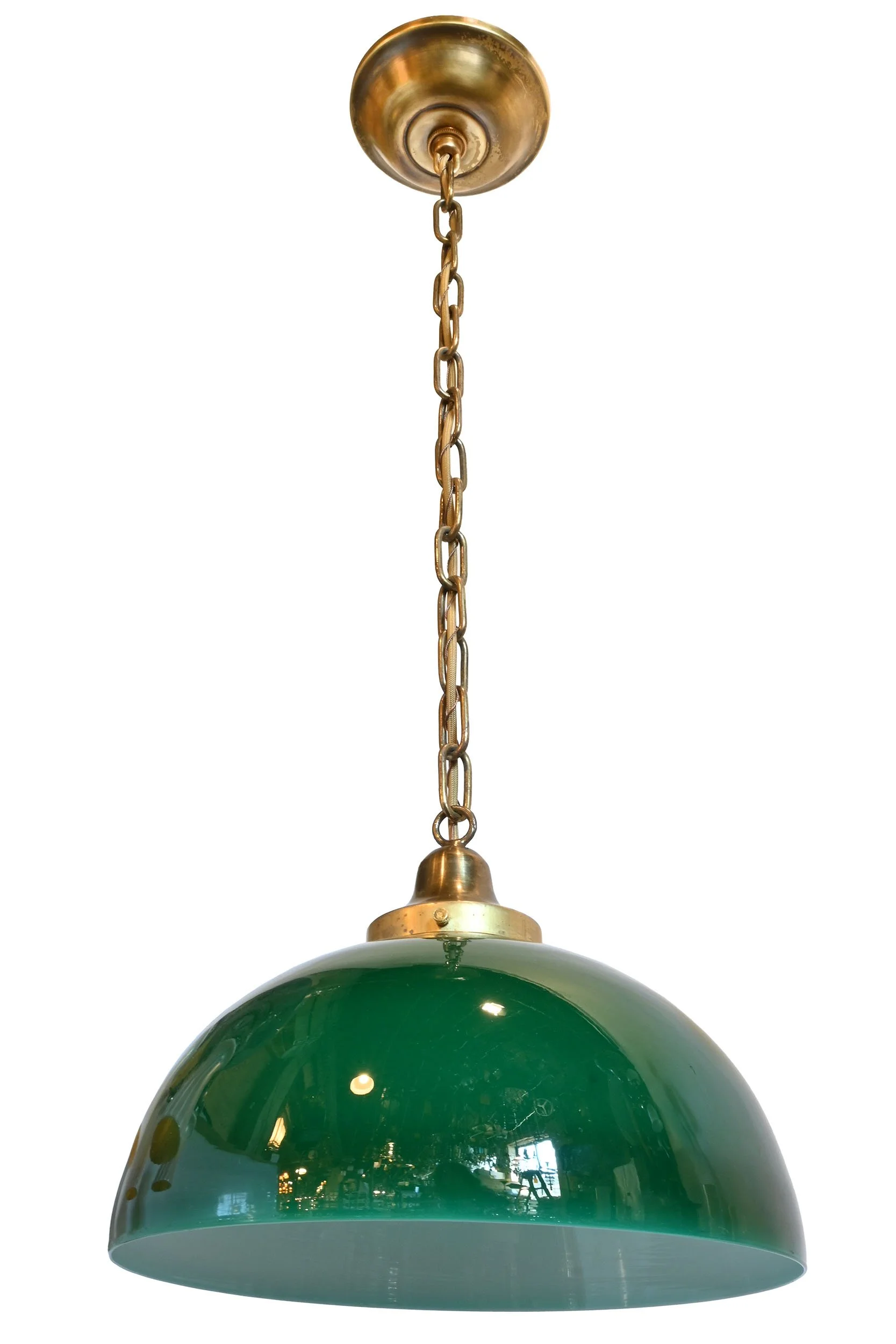 27398 brass pendant with green domed shade 2.jpg