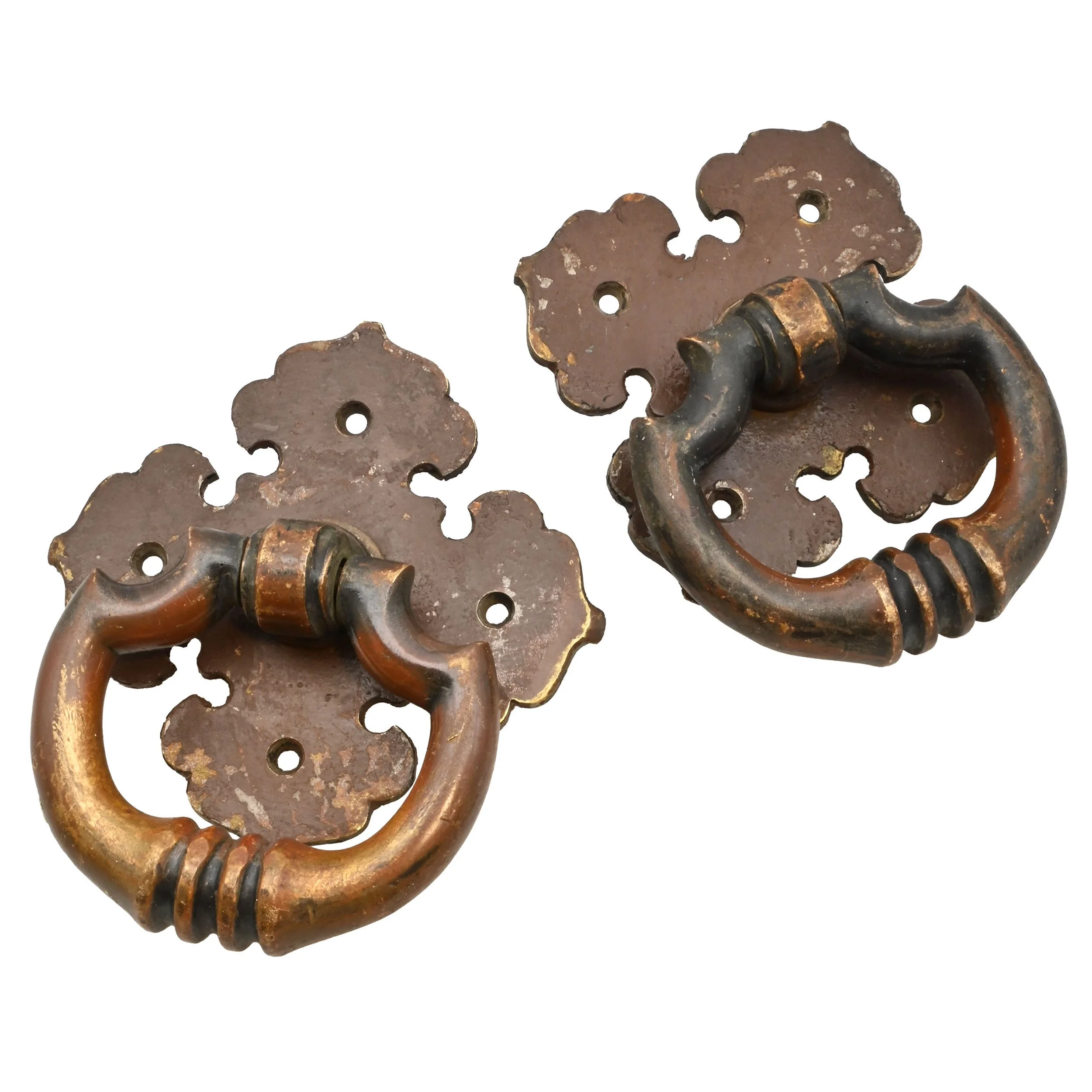 27235 hefty cast bronze baroque ring pull pair 1.jpg