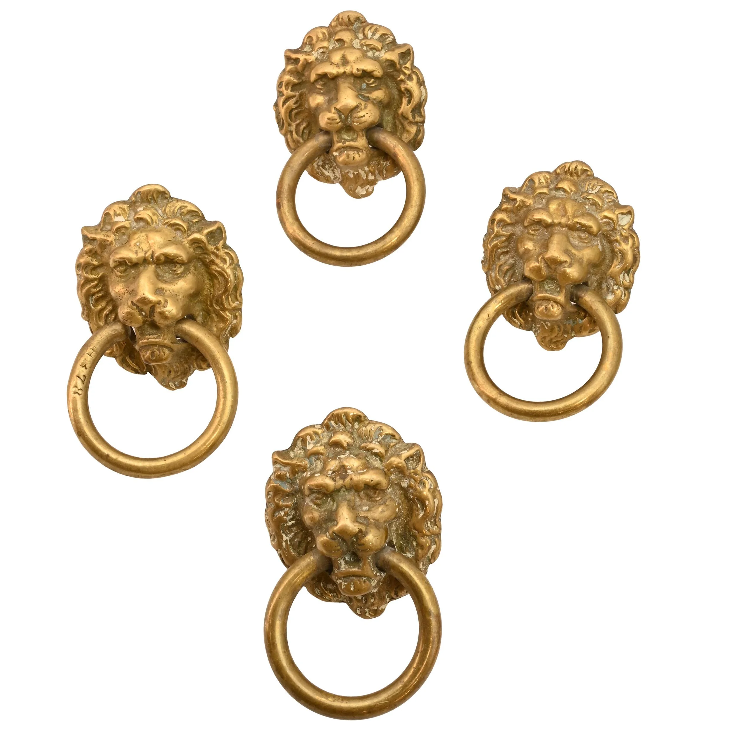 27427 cast brass lion face set of 4 pulls 1.jpg