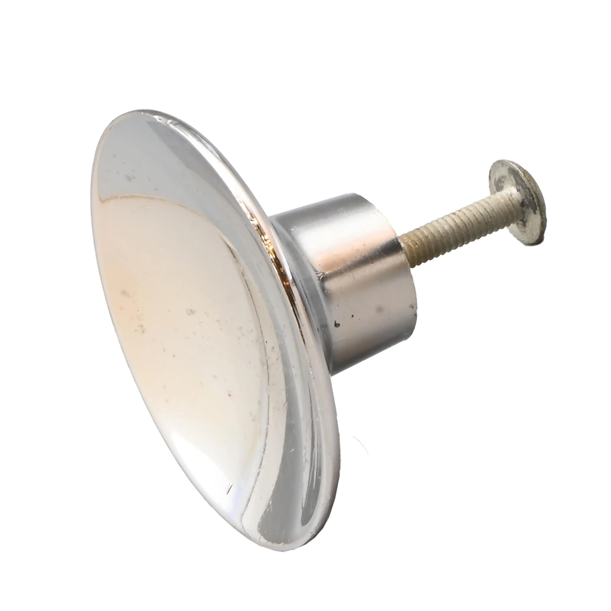 mid-century chrome 2 inch round pulls for cabinet doors or drawers