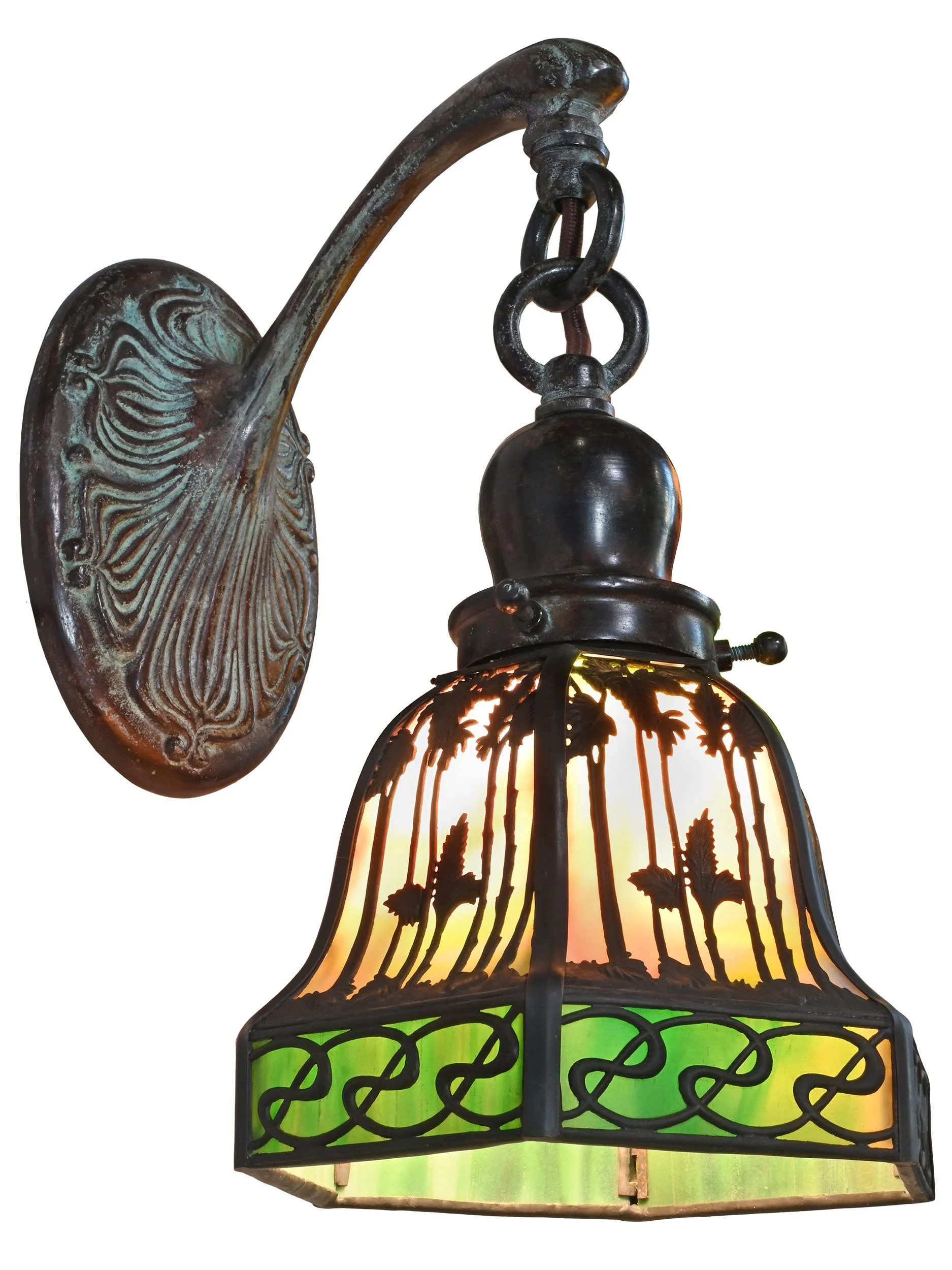 27217 handel nouveau slag glass palm sconces with fixture 3.jpg
