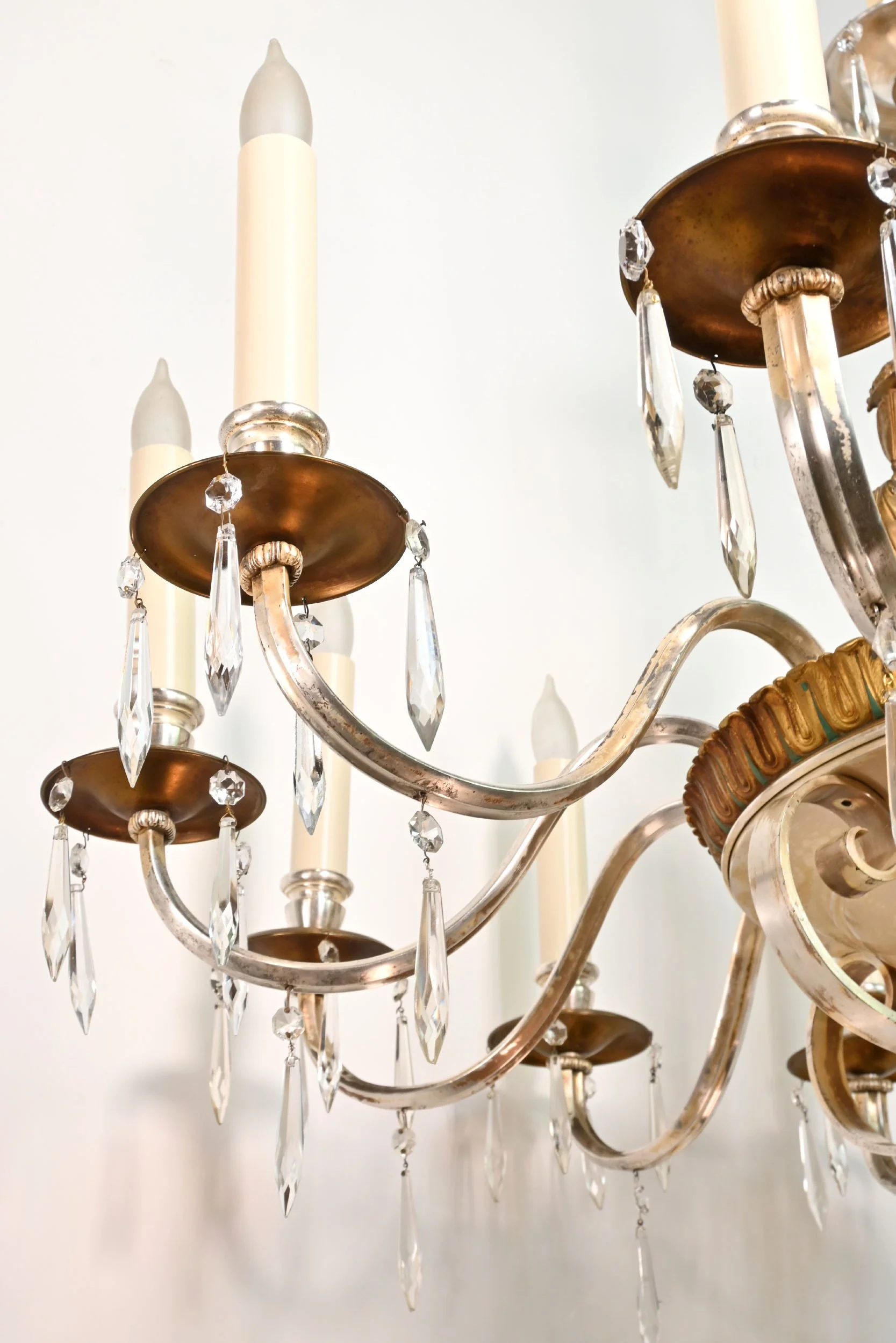 62721 twelve candle silver and brass chandelier with crystals 6.jpg