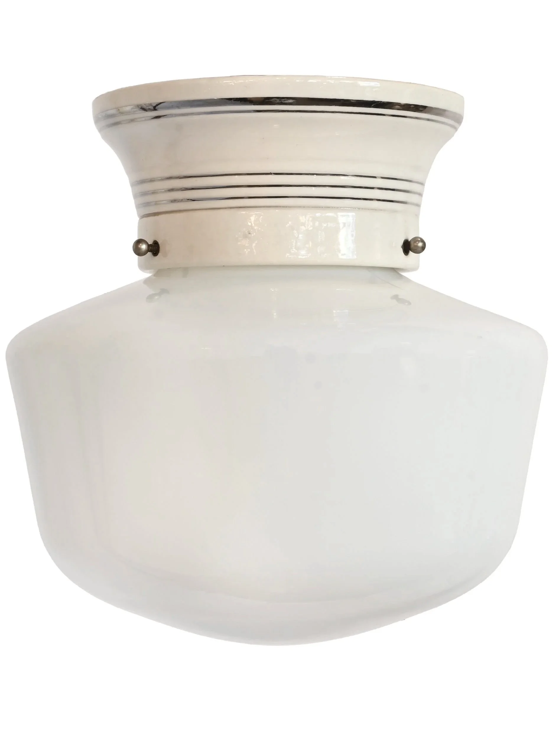 28022+deco+silver+striped+porcelain+flush+mount+with+milk+glass+schoolhouse+shade+1.jpg