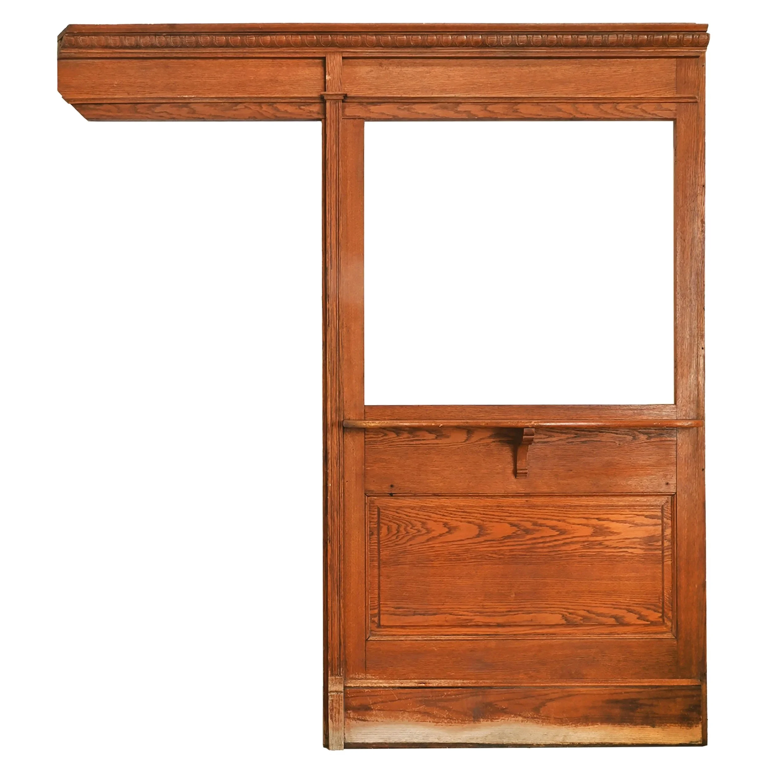 right and left oak drugstore partition panels