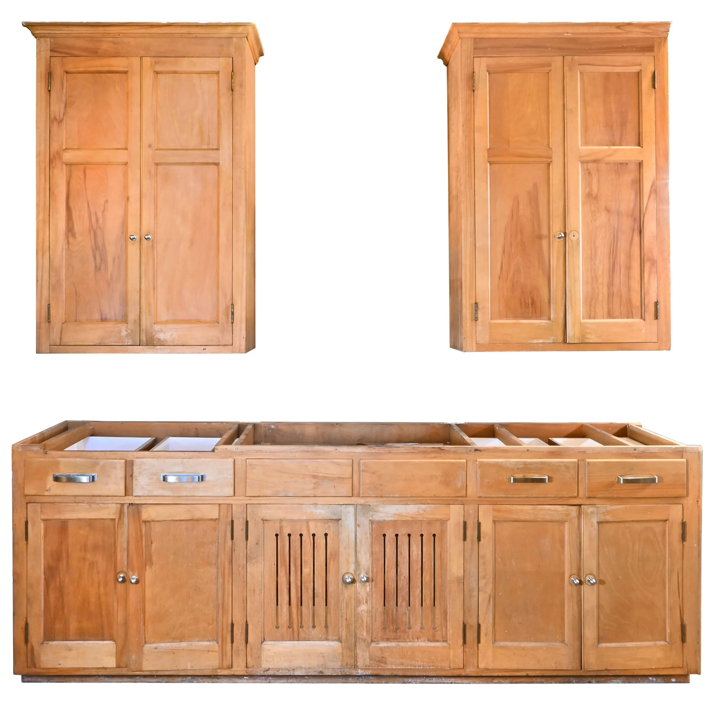 birch three piece kitchen cabinet sink unit