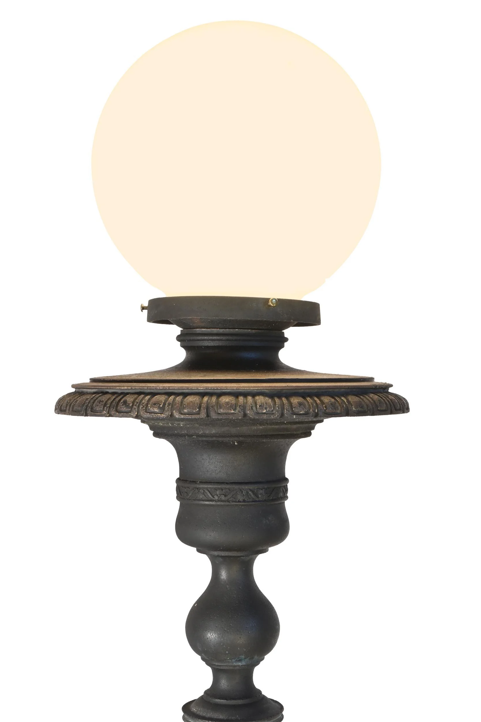 single bronze beastly base neoclassical torchère with globe