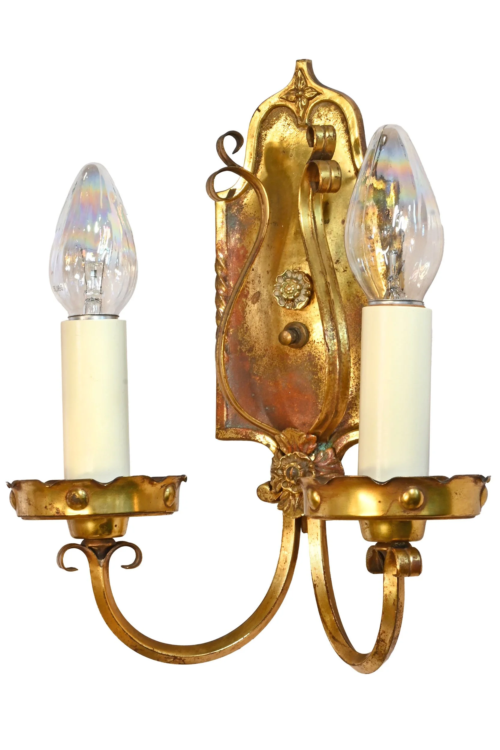 27310 brass tudor curly arm sconce pair 2.jpg