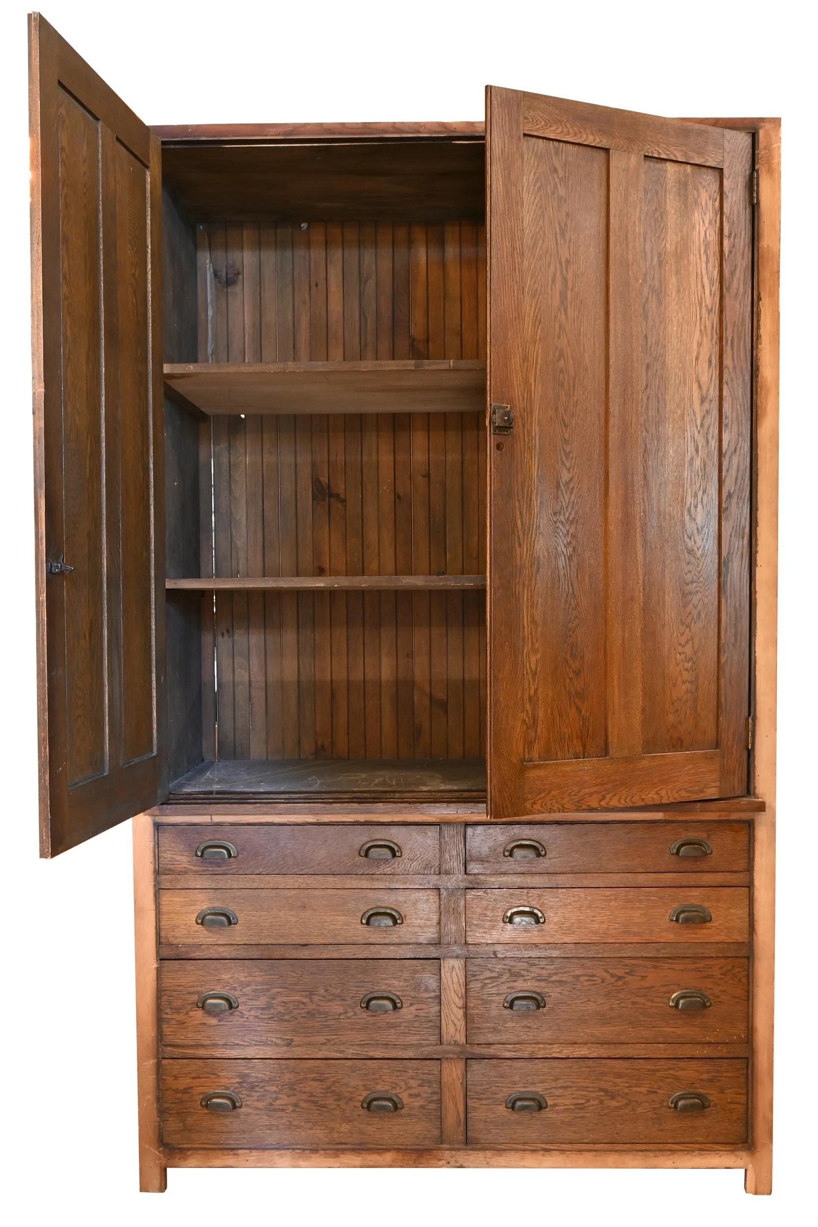 25878 oak double door 8 drawer linen built-in 3.jpg