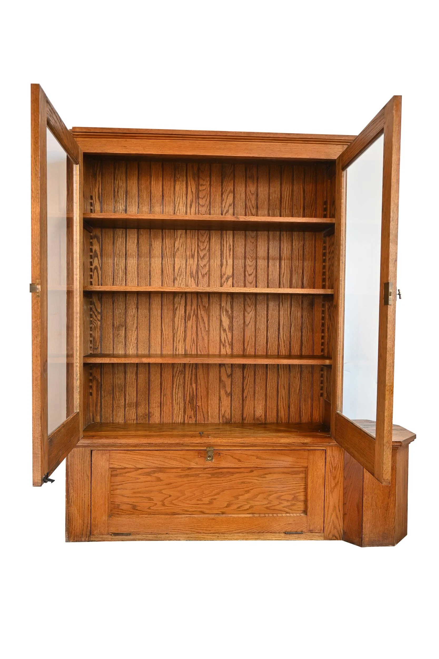 27006 oak double glass door bookcase 5.jpg