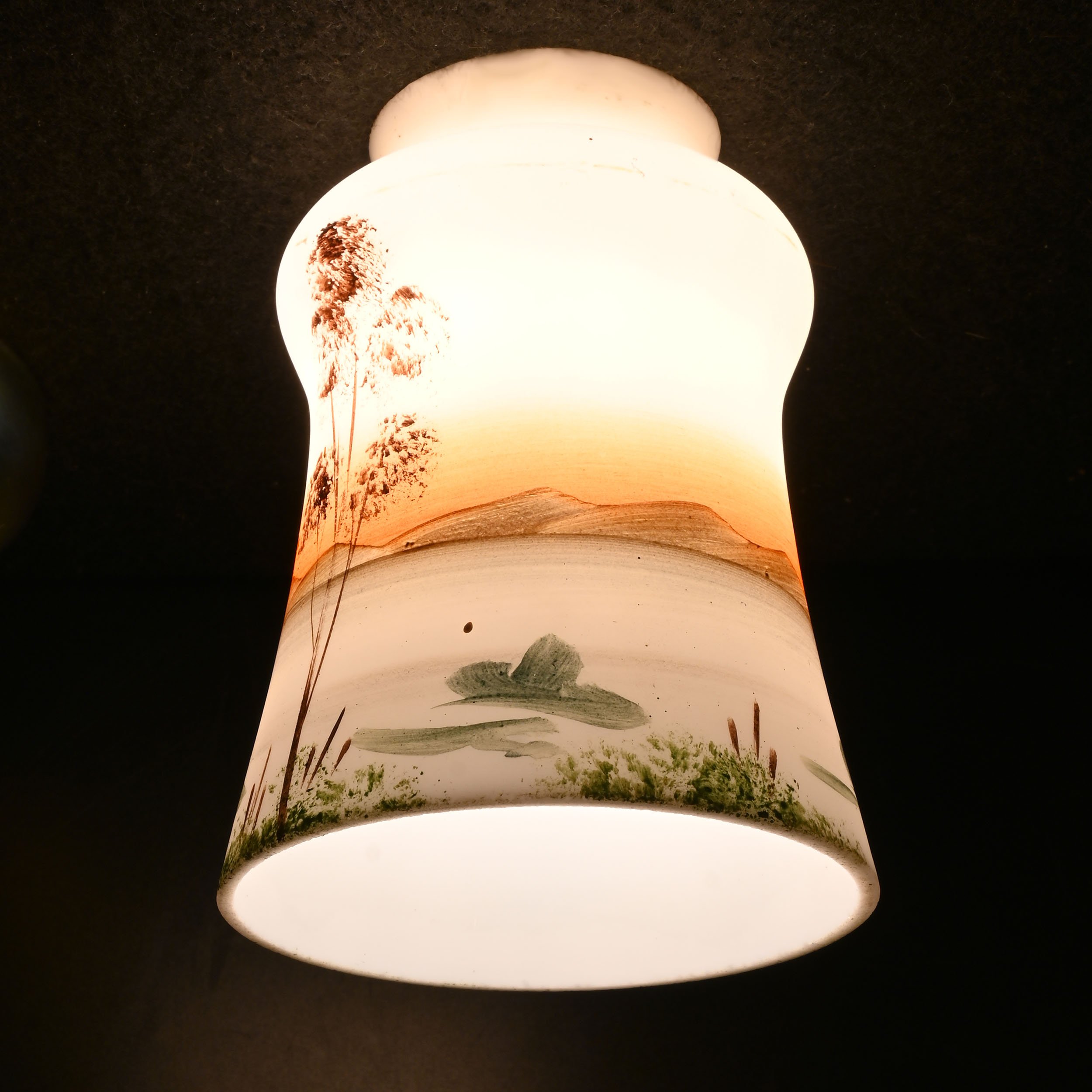 S62024 milk glass shade with hand painted tree and mountain scene 3.jpg