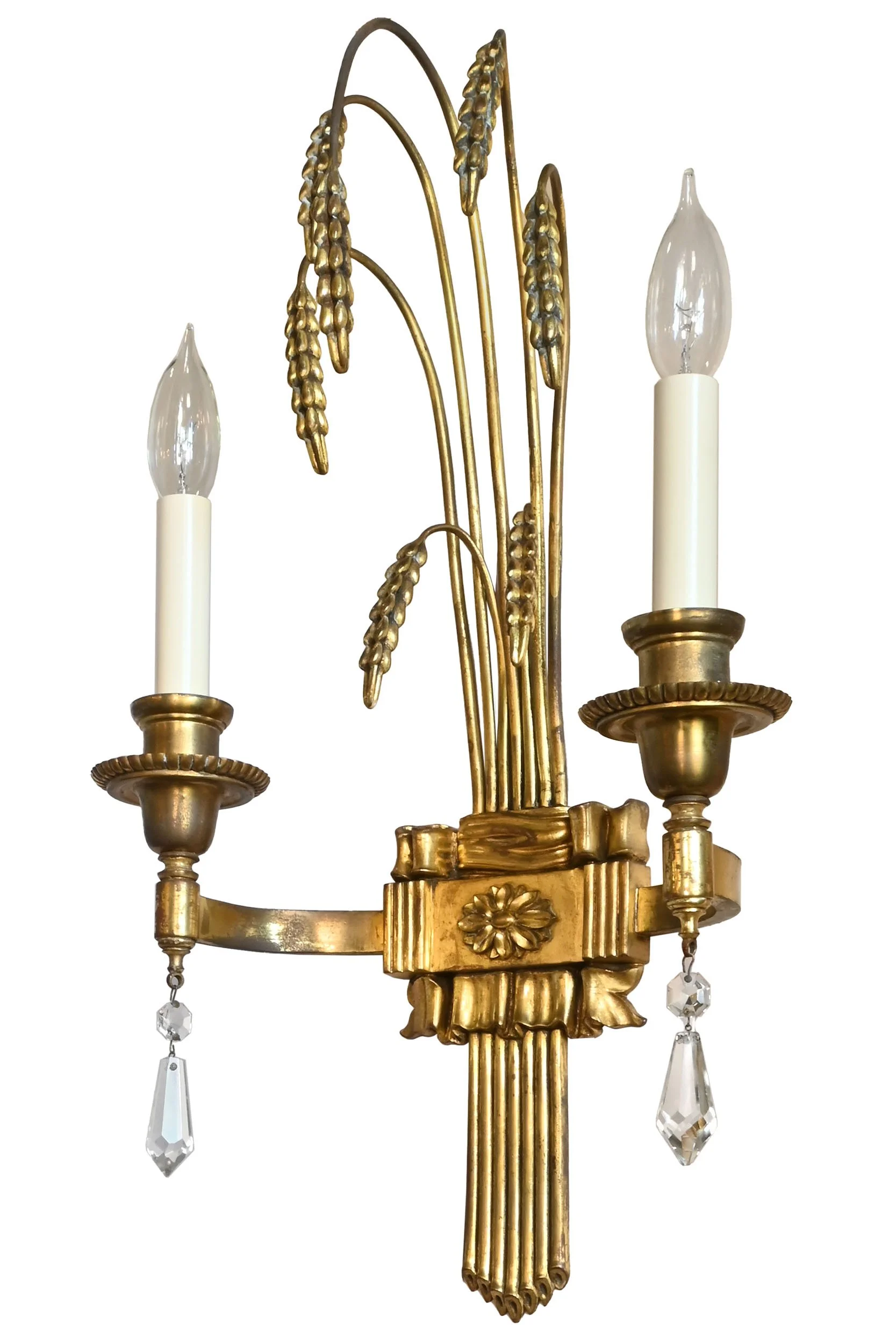 25753 pair of brass wheat chaff double arm sconces by caldwell 2.jpg