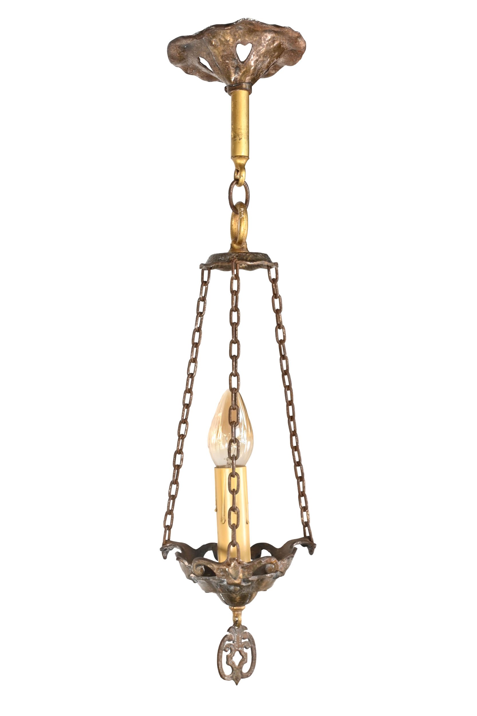 63023 hammered iron single candle hall pendant 2.jpg