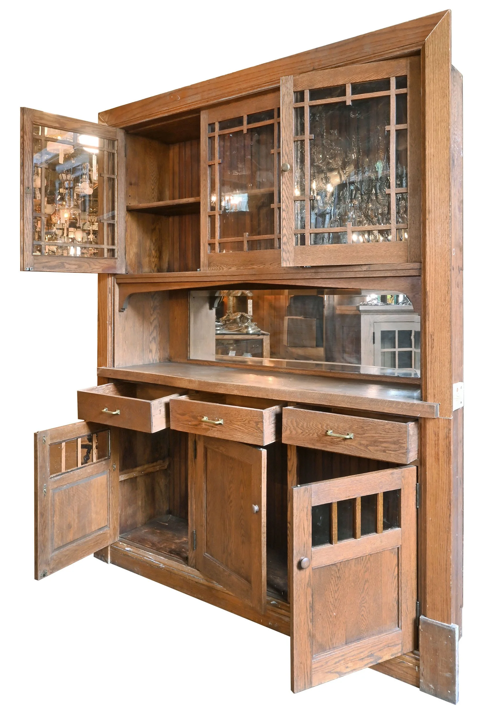 27480 medium oak arts and crafts buffet with divided mullion doors 2.jpg