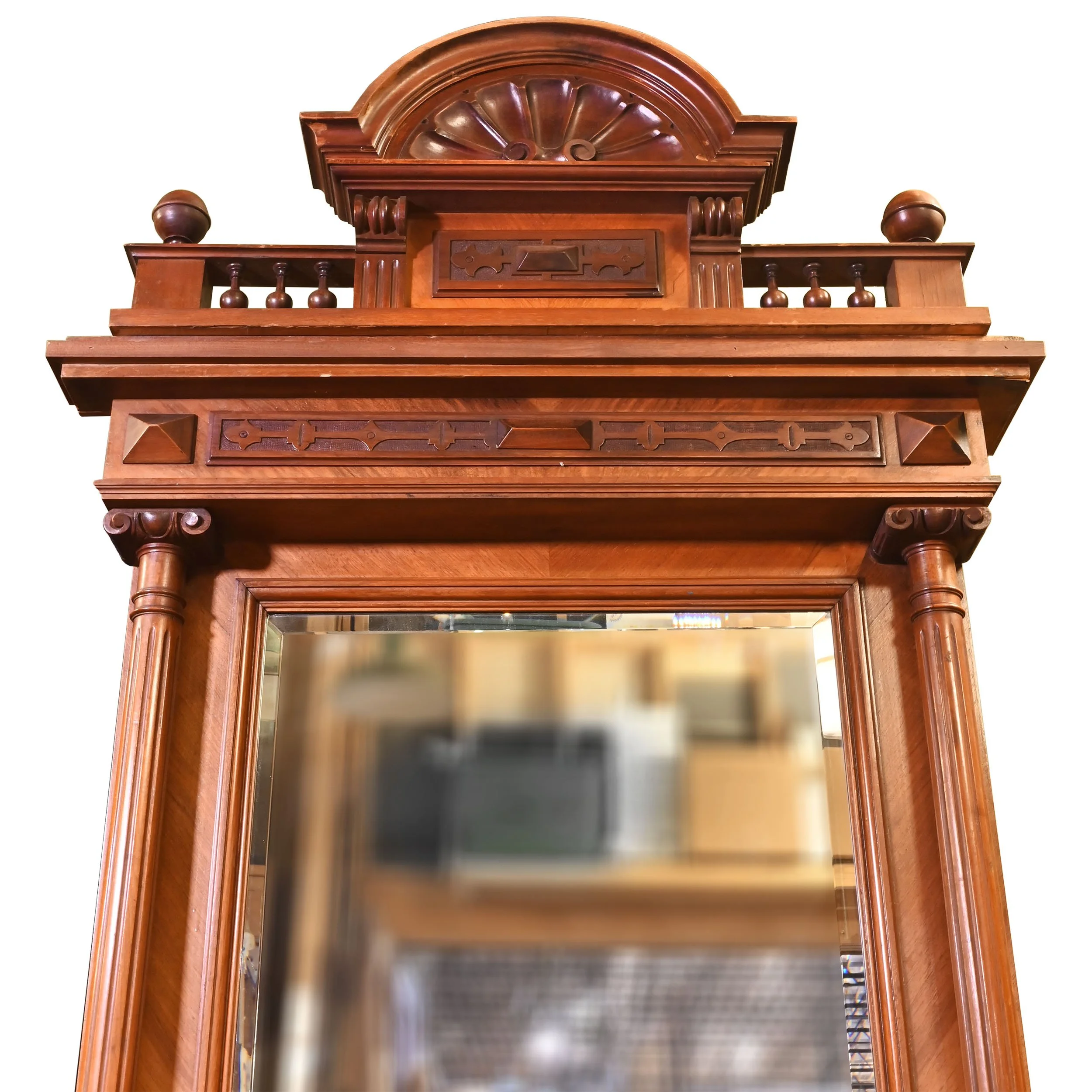 27833 carved walnut standing hall mirror 3.jpg