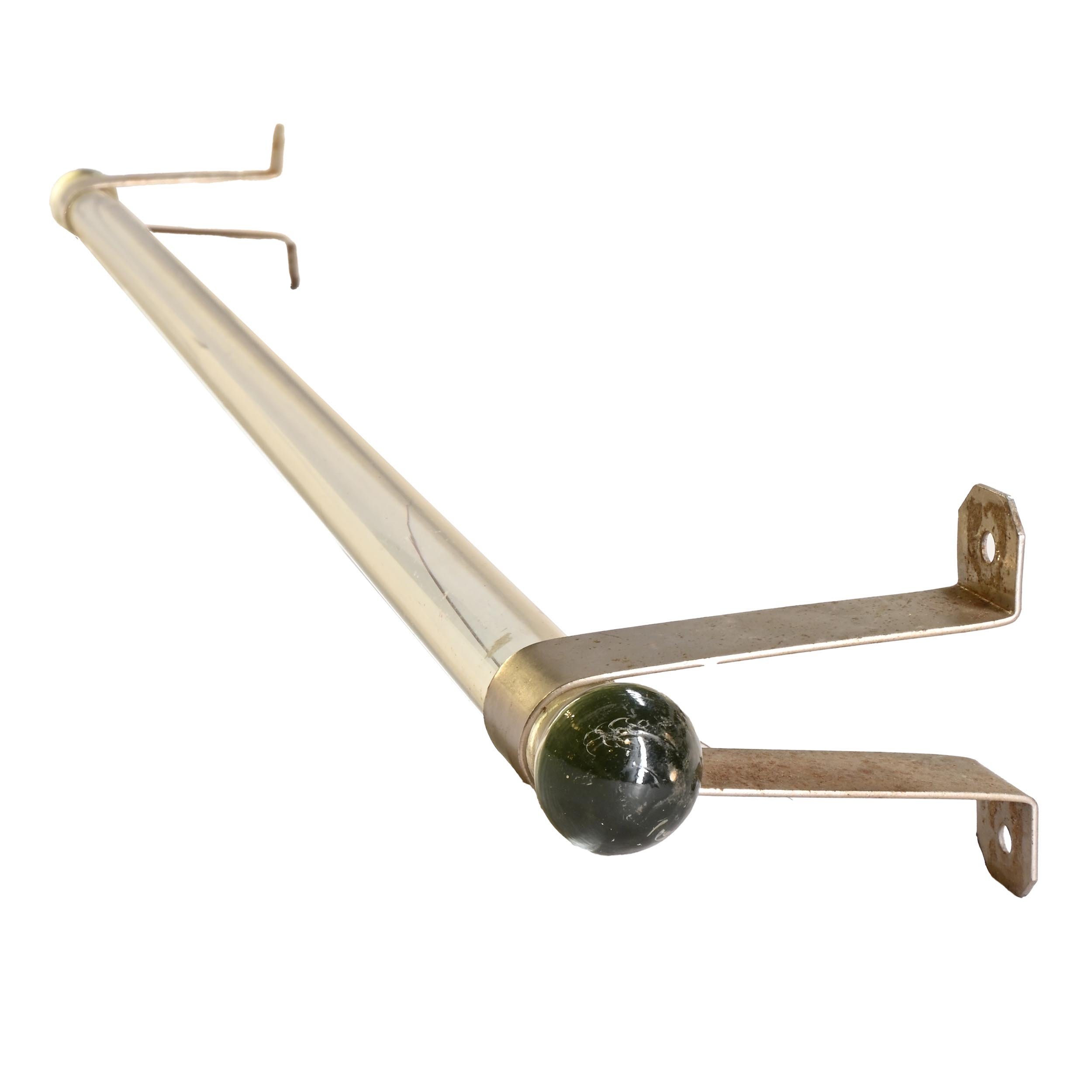 glass towel rod with nickel over steel brackets