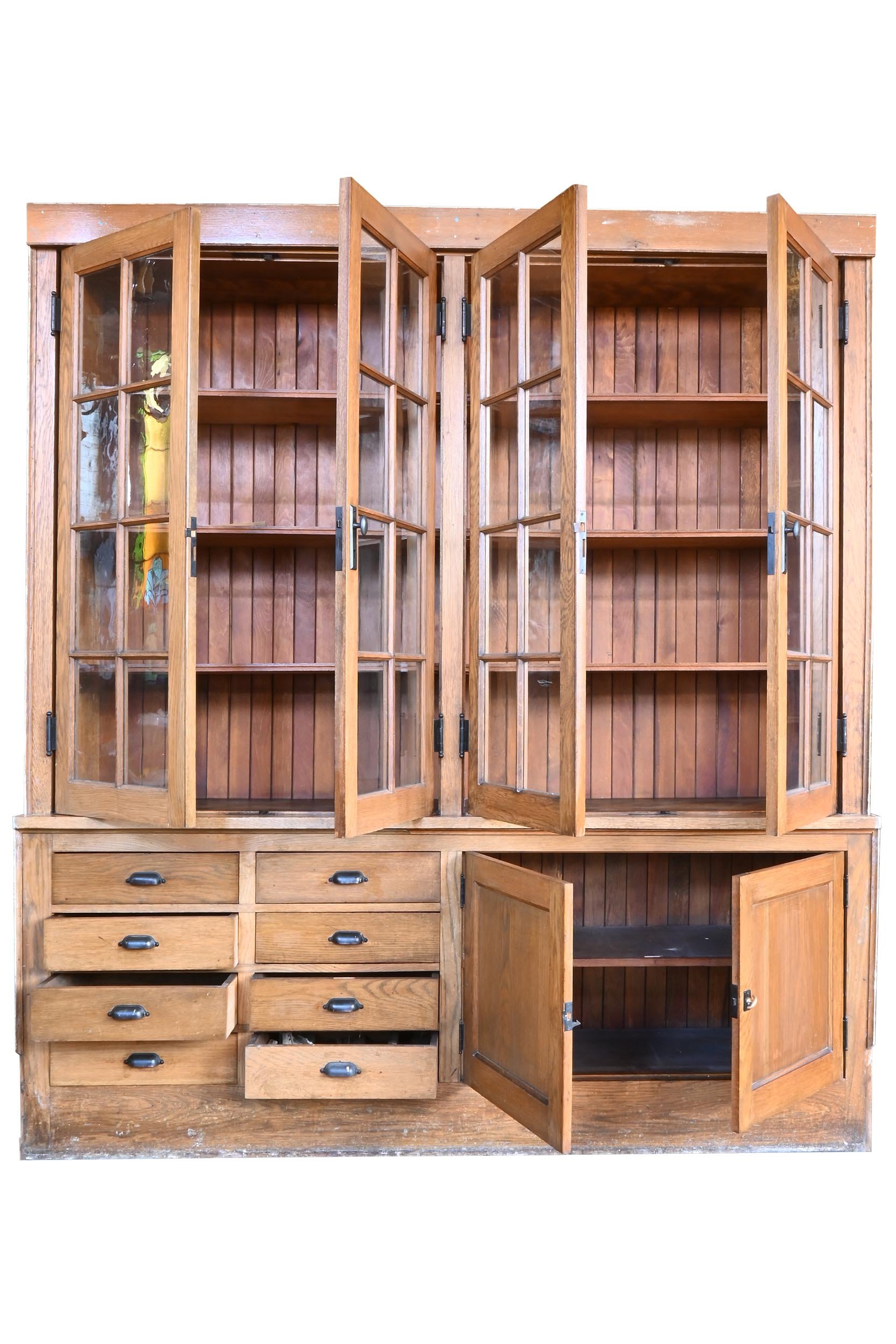 27193 divided light 4 drawer oak builtin 3.jpg