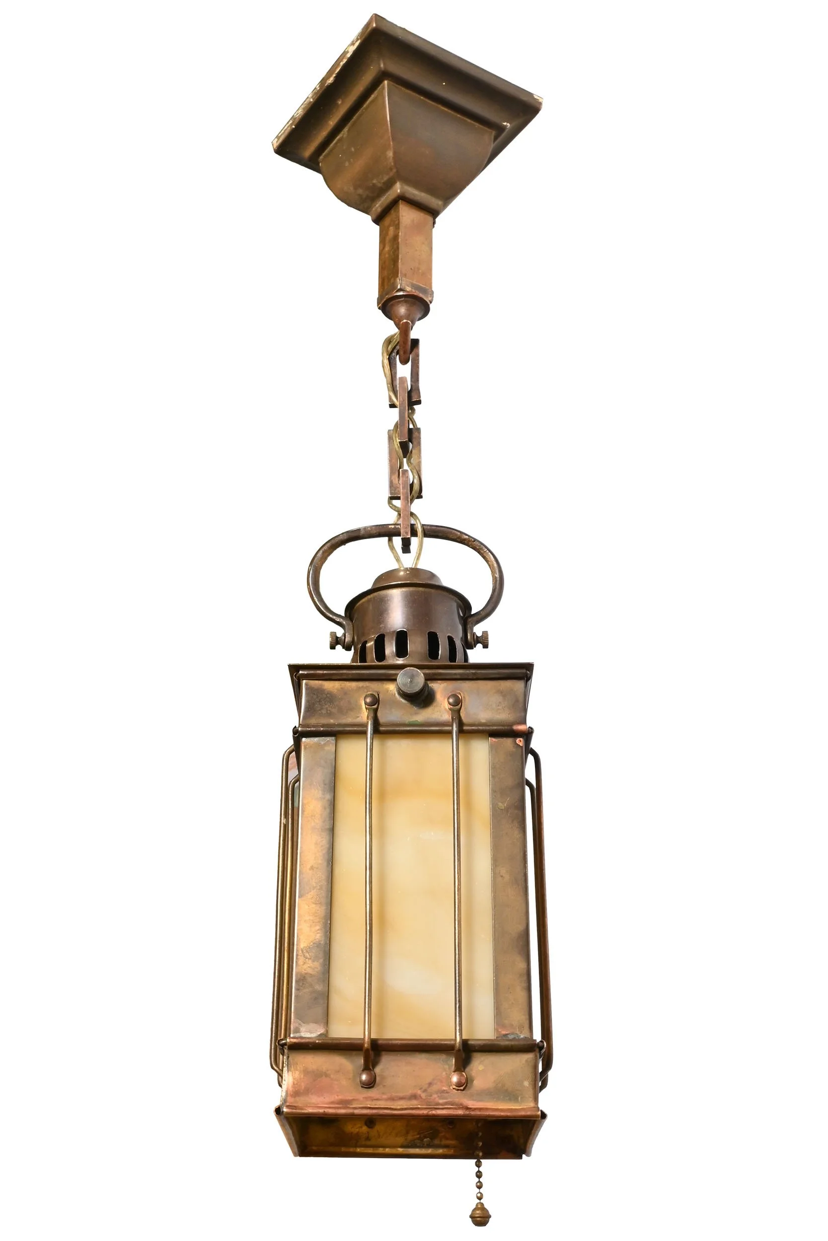 27231 caramel slag glass and brass mission lantern pendant 2.jpg