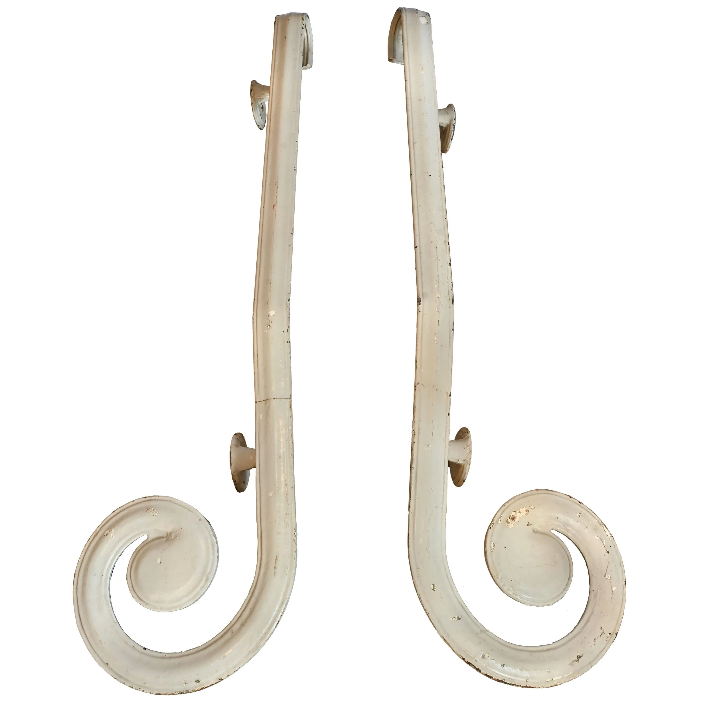 61535 painted cast iron curled handrail pair 1.jpg