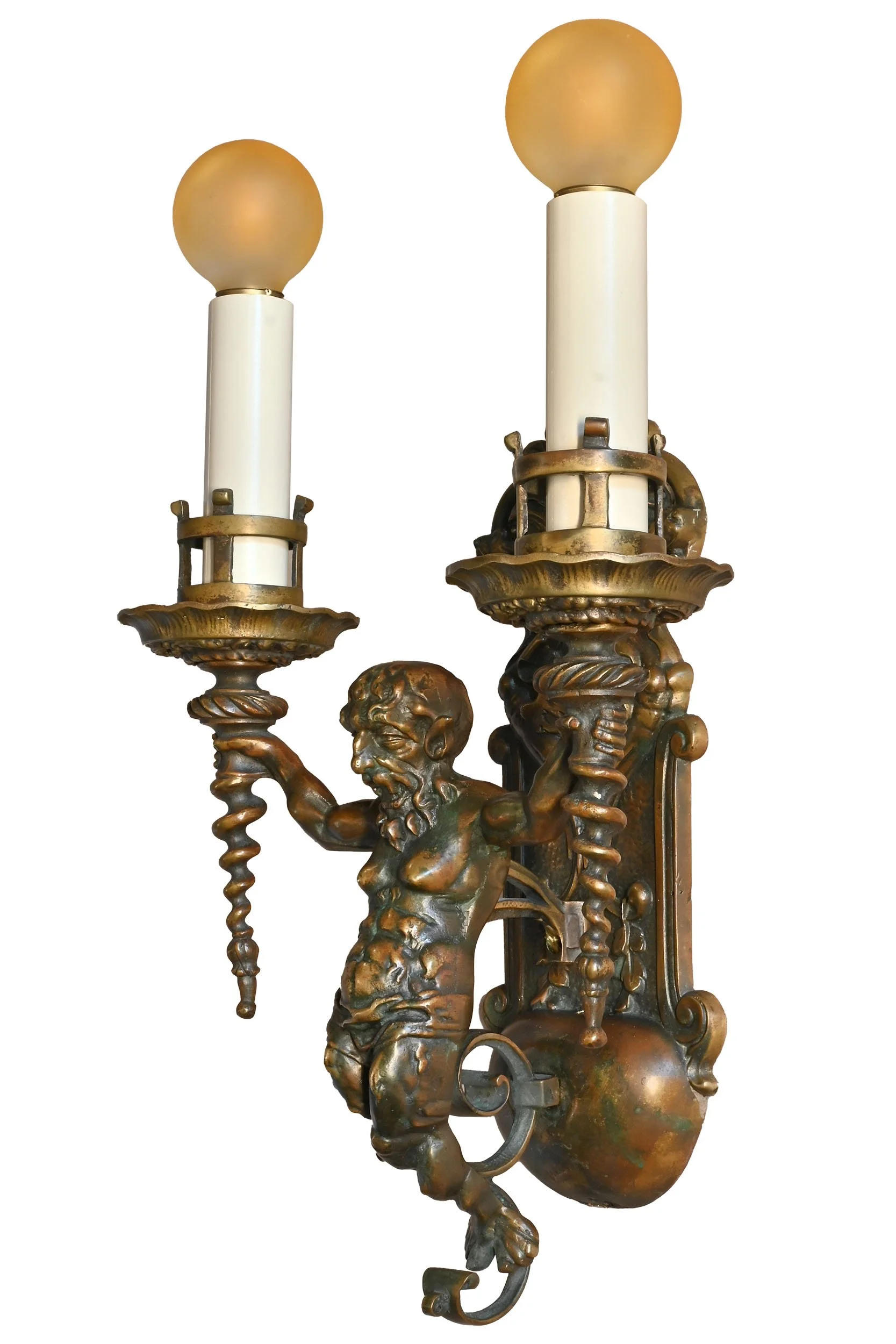 27756 cast brass merman two candle sconce 2.jpg