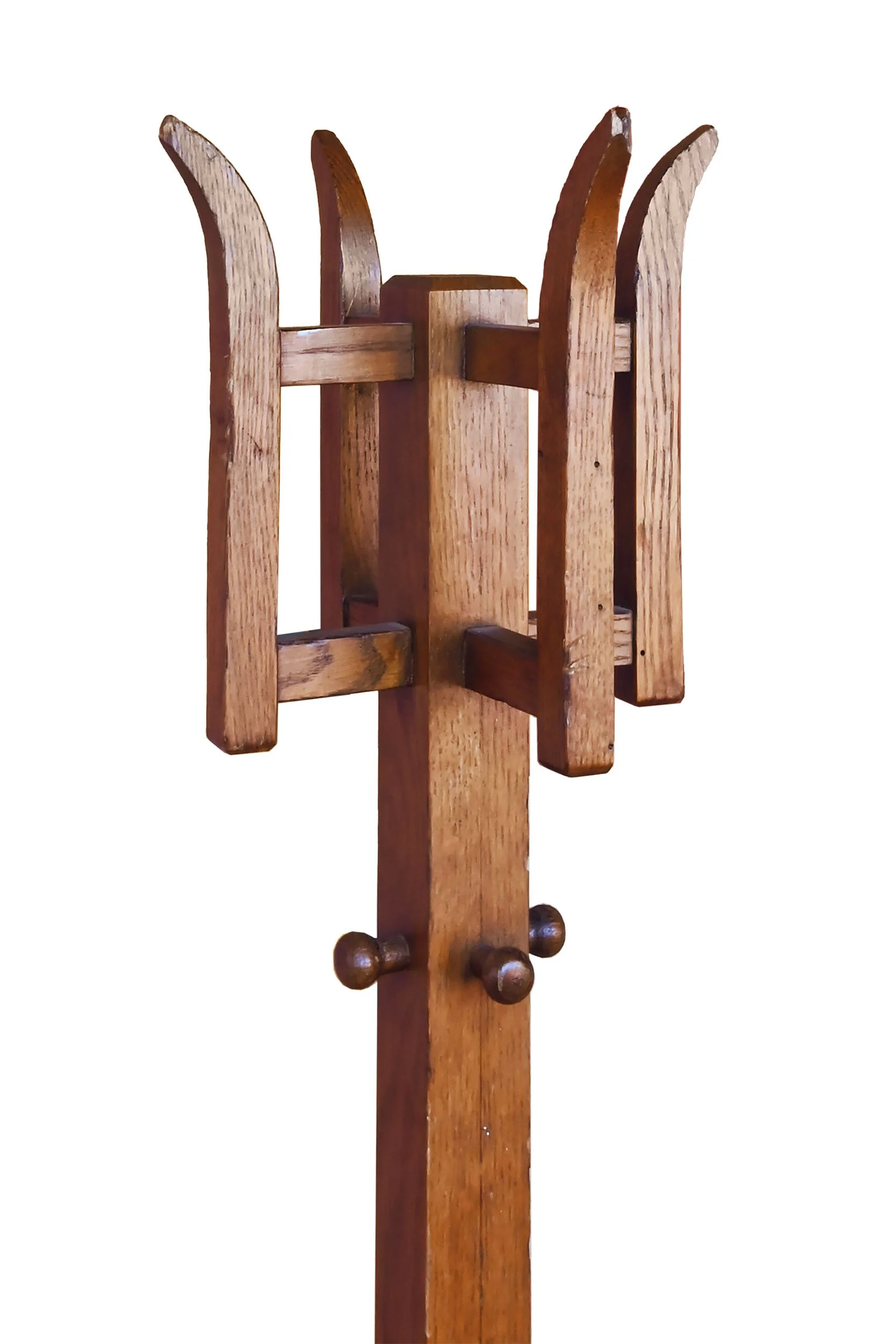 27845 square oak mission style coat rack with umbrella chain 2.jpg