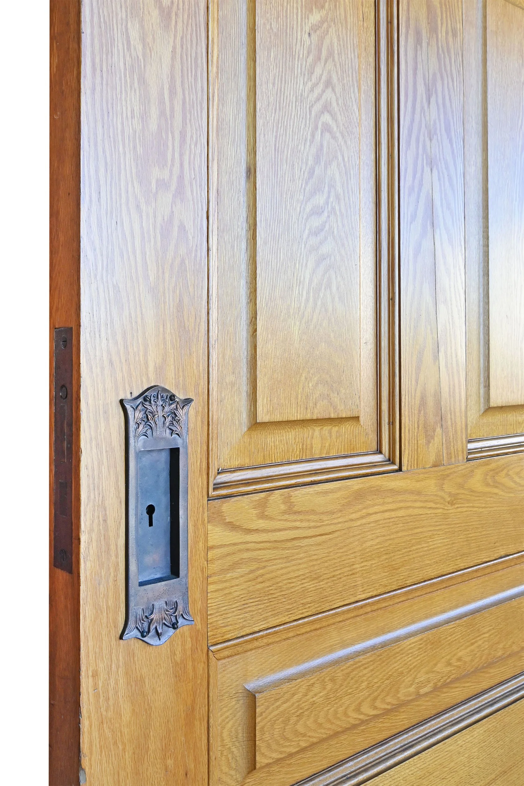 27906 single oak pocket door with brass pulls 4.jpg