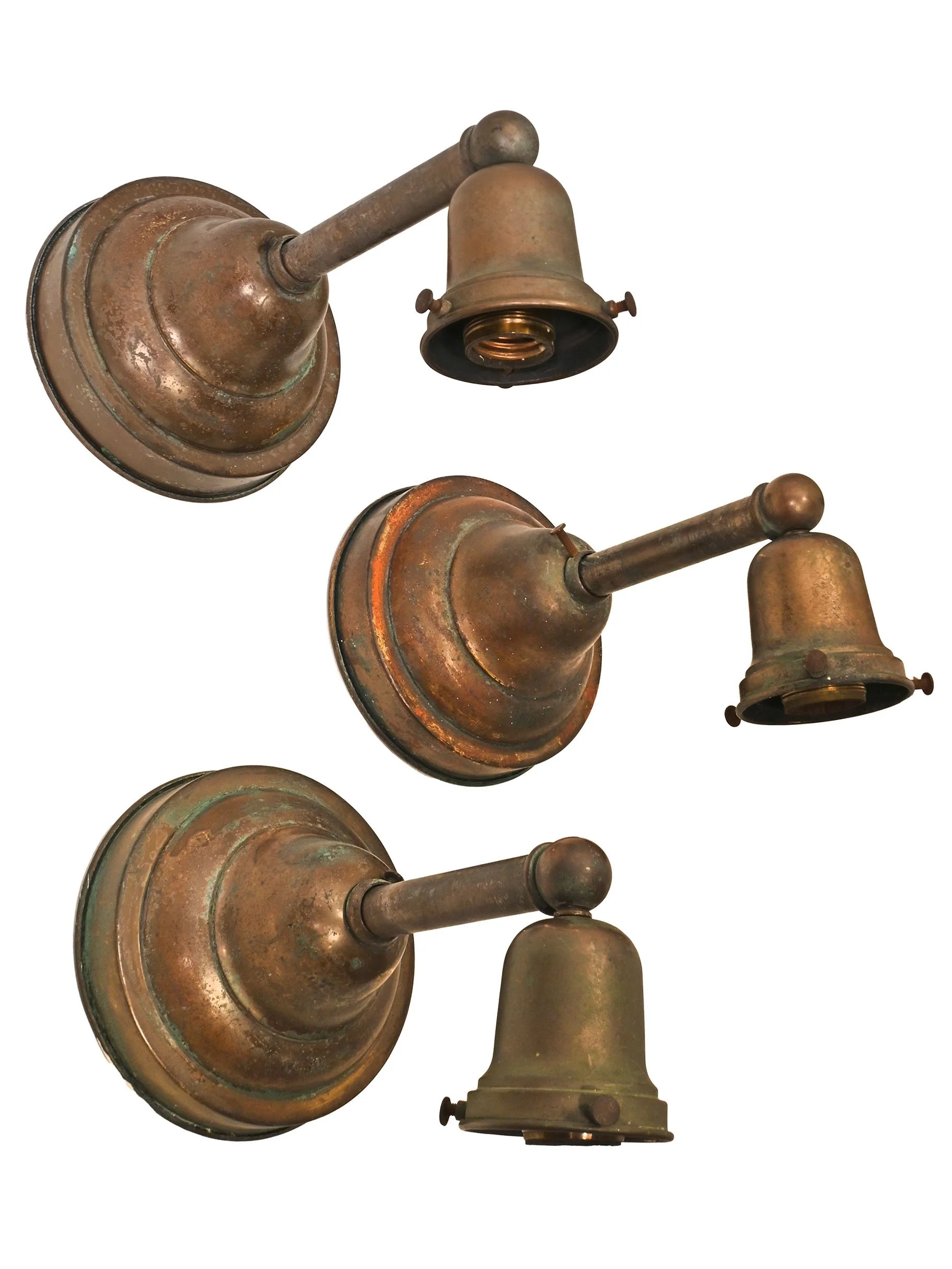 25809 patinated brass sconce with holophane shade 3.jpg