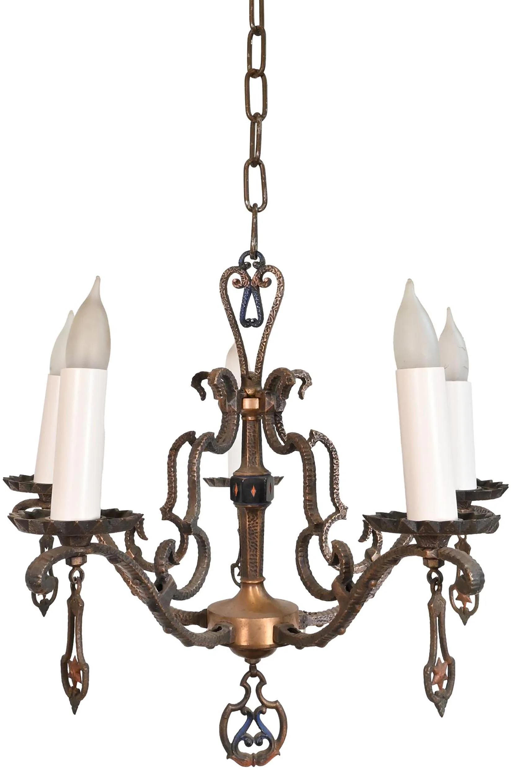 moe bridges 5 candle bronze tudor chandelier