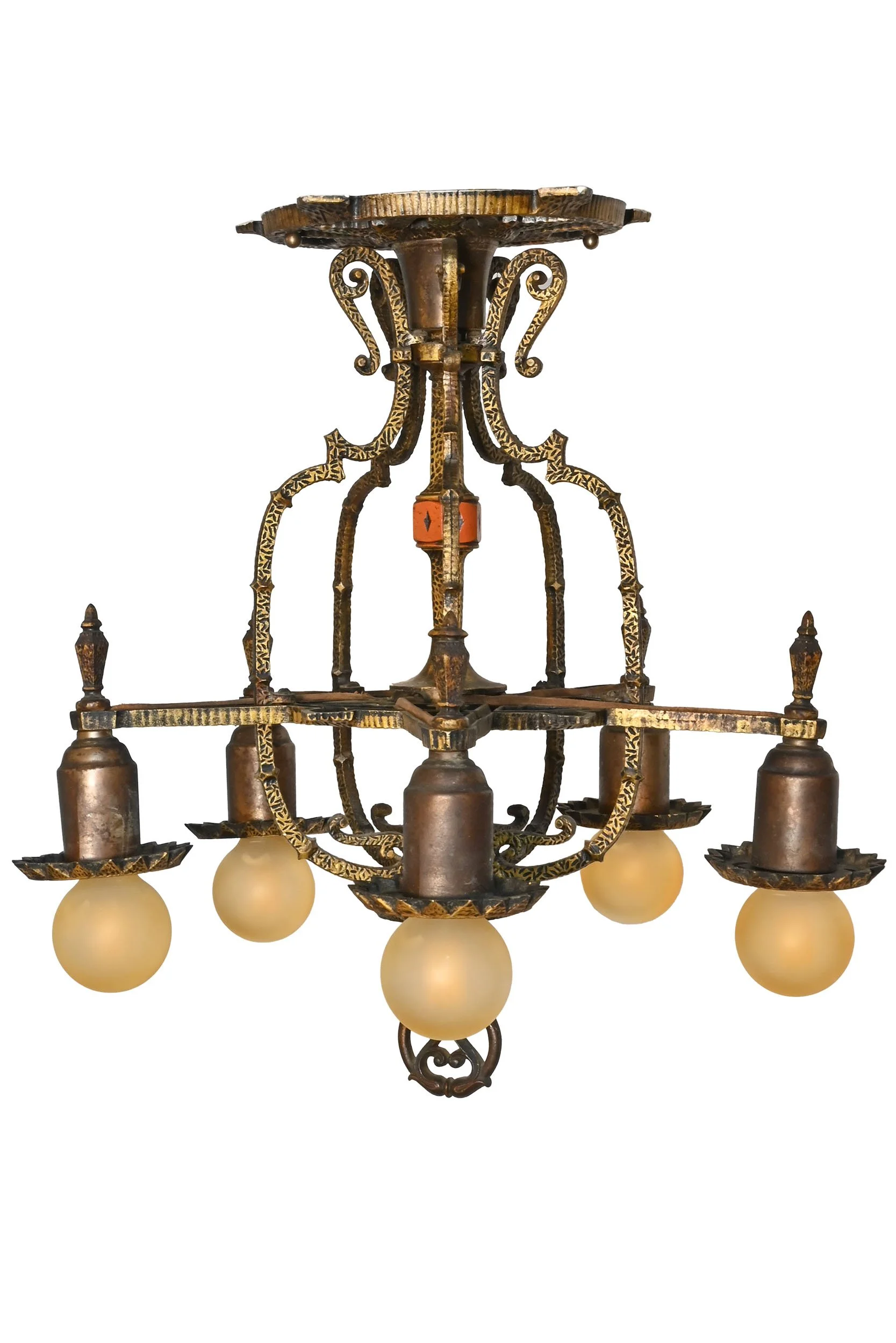 27933 bronze moe bridges tudor five bulb flush mount 1.jpg
