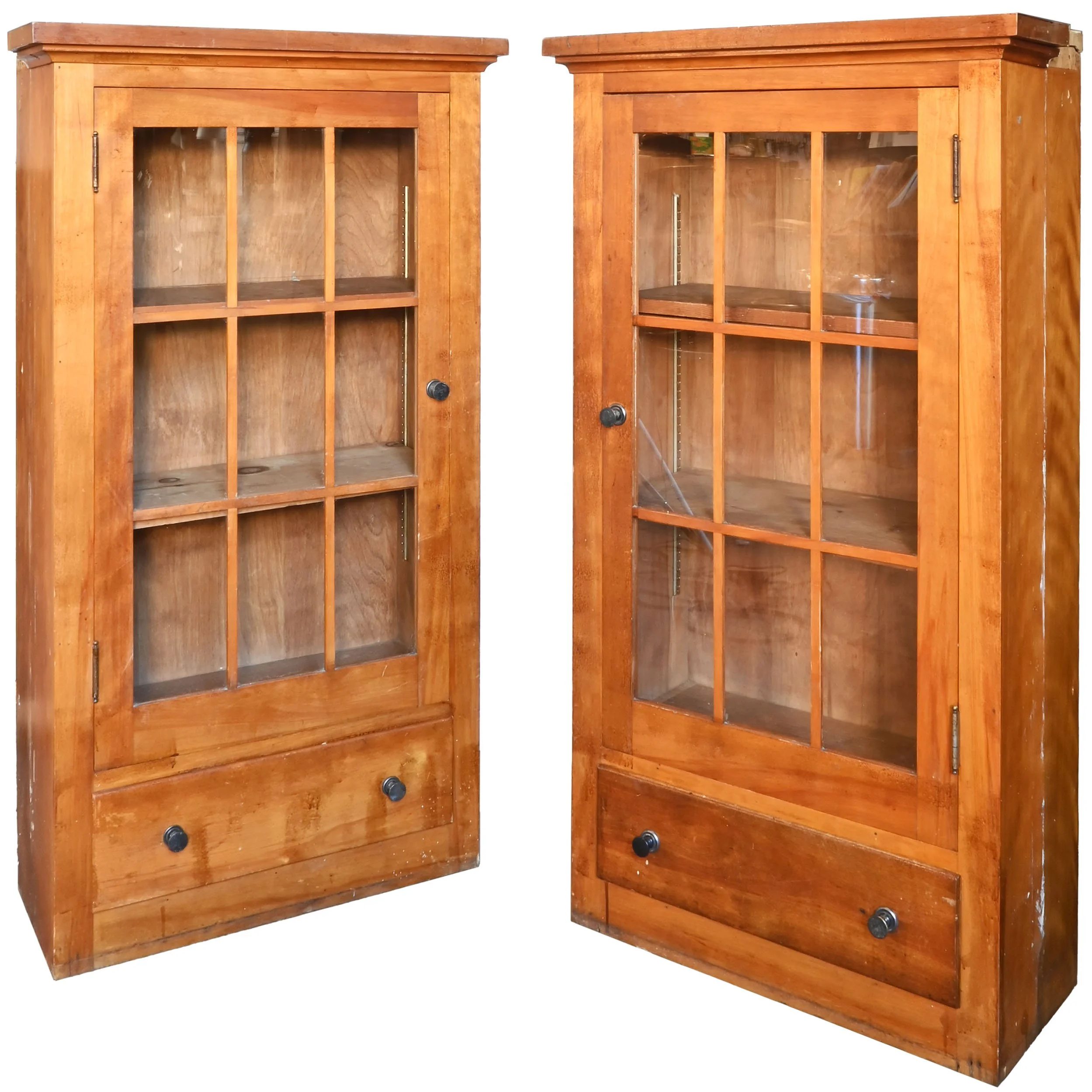 28036 pair of birch built in bookcases with drawers 3.jpg