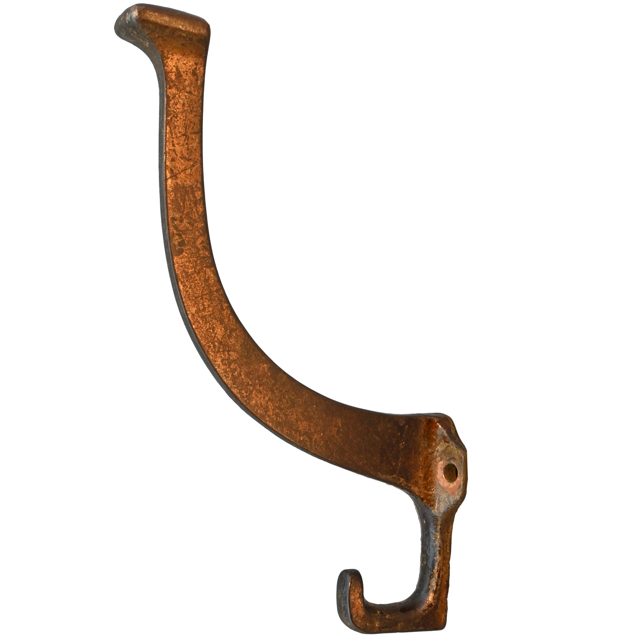 mission square 2 arm brass plated hat & cloak hook