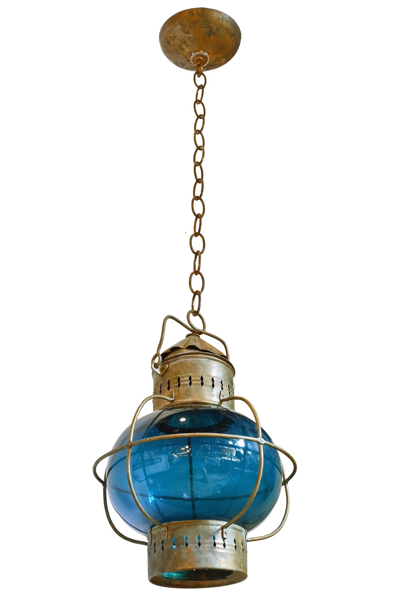 27595 blown blue glass primtive lantern pendant 2.jpg