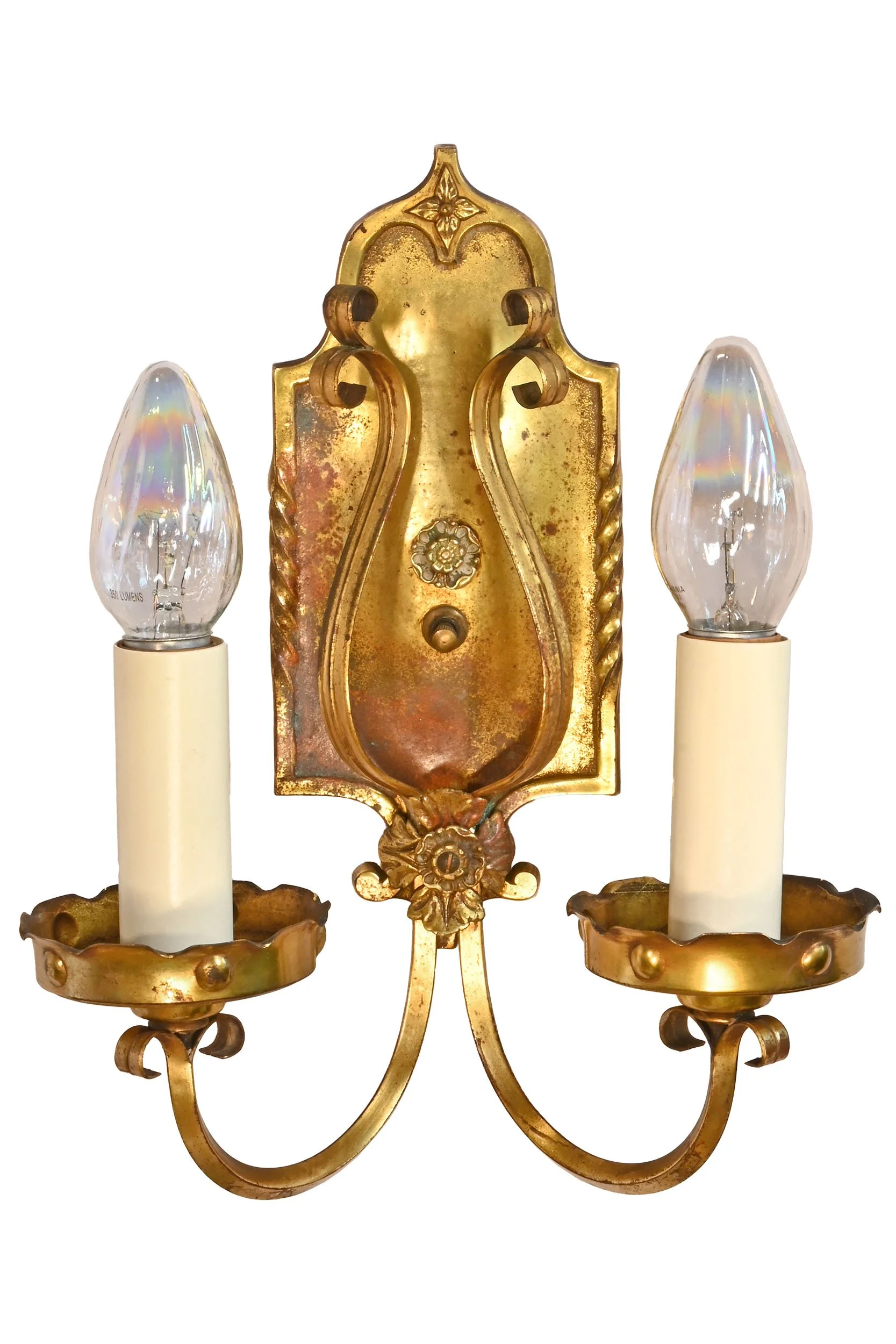 27310 brass tudor curly arm sconce pair 1.jpg