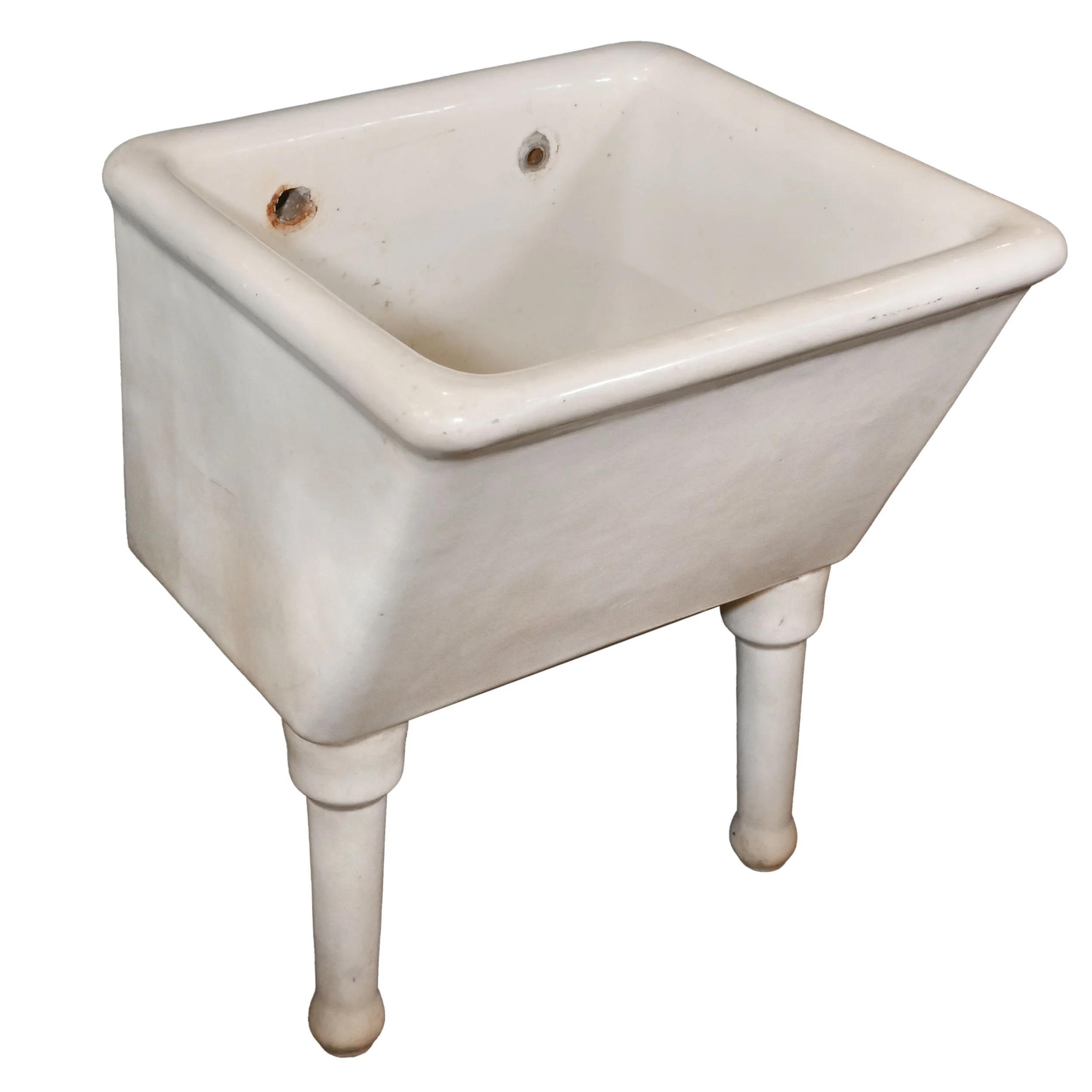 trenton potteries oversized porcelain utility sink with porcelain legs