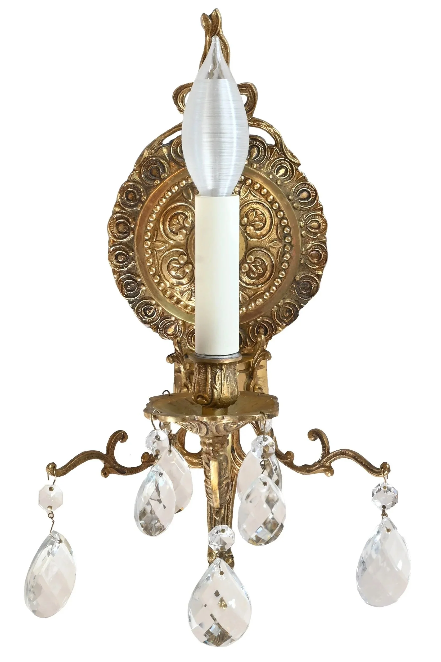 27921+pair+of+spanish+brass+single+candle+bow+and+tassel+sconces+with+almond+crystals+1.jpg