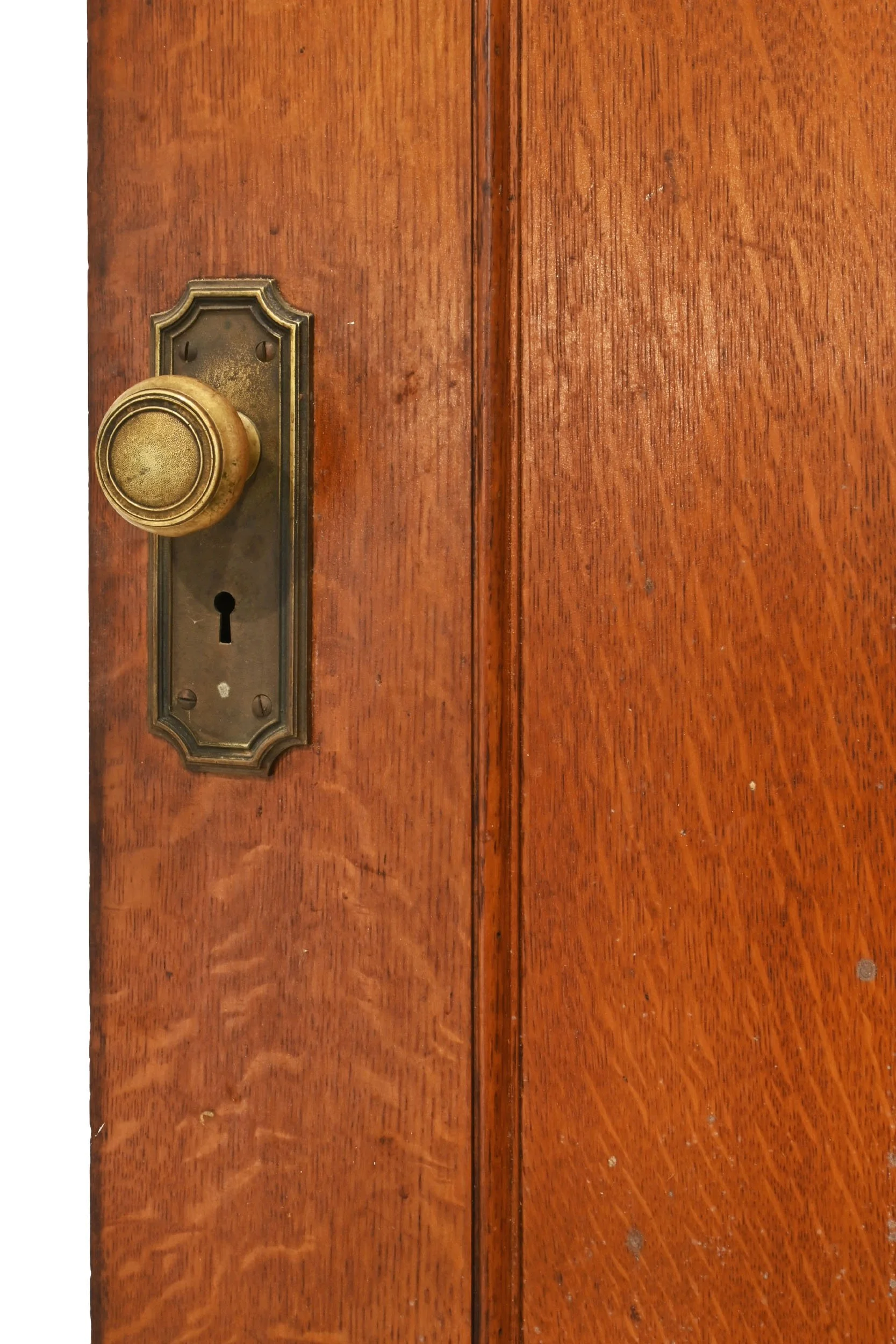 25856 tiger oak single panel interior door with brass hardware 3.jpg
