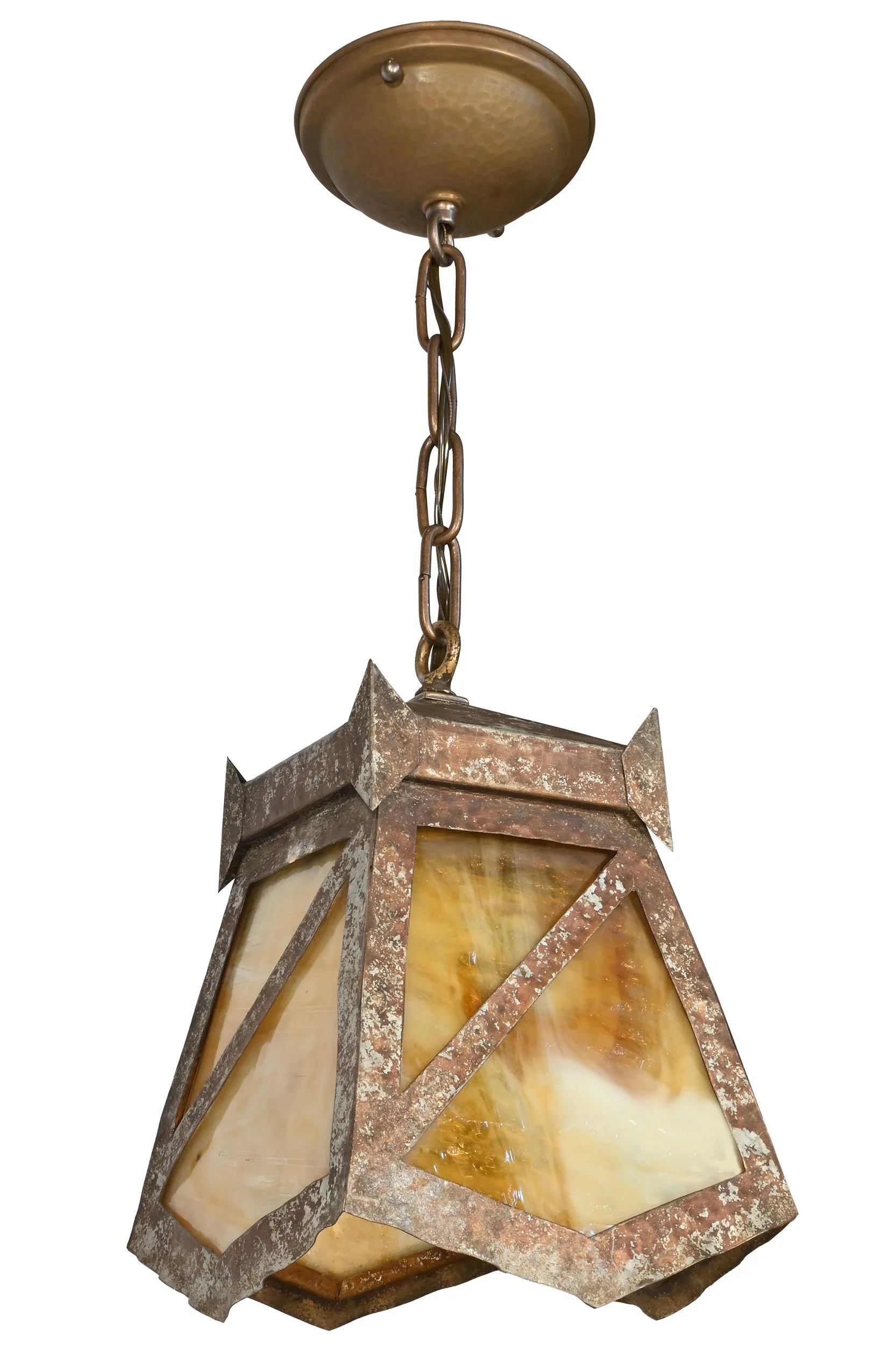 27092 slag glass shield shape tudor lantern pendant 2.jpg