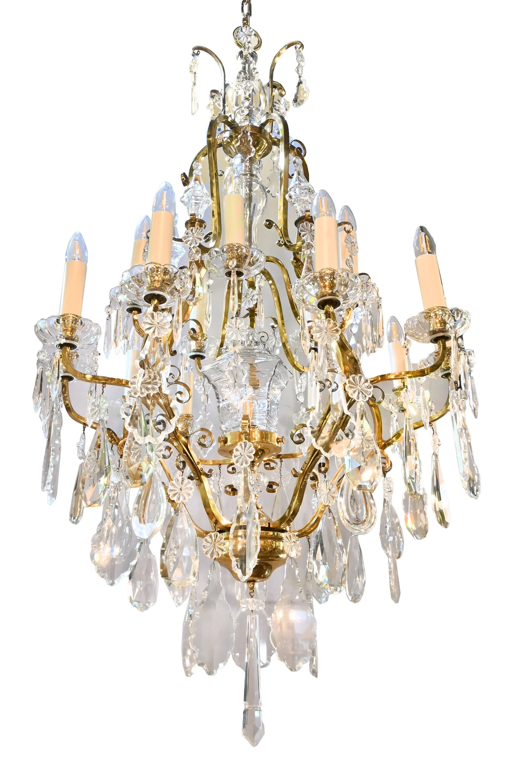 27380 large brass and crystal fifteen candle chandelier 2.jpg