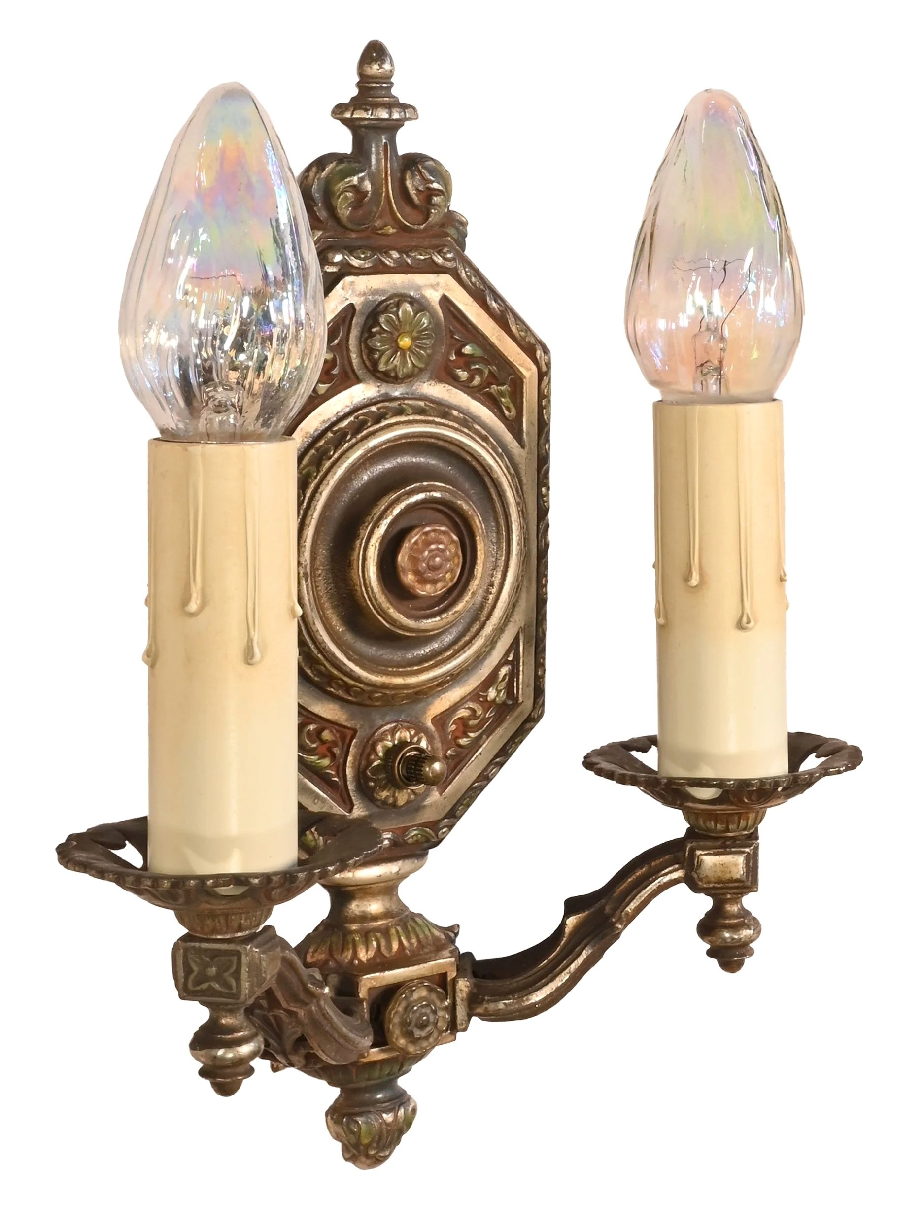 27974+two+candle+silver+plated+polychrome+sconce+with+daisies+and+leaves+3.jpg