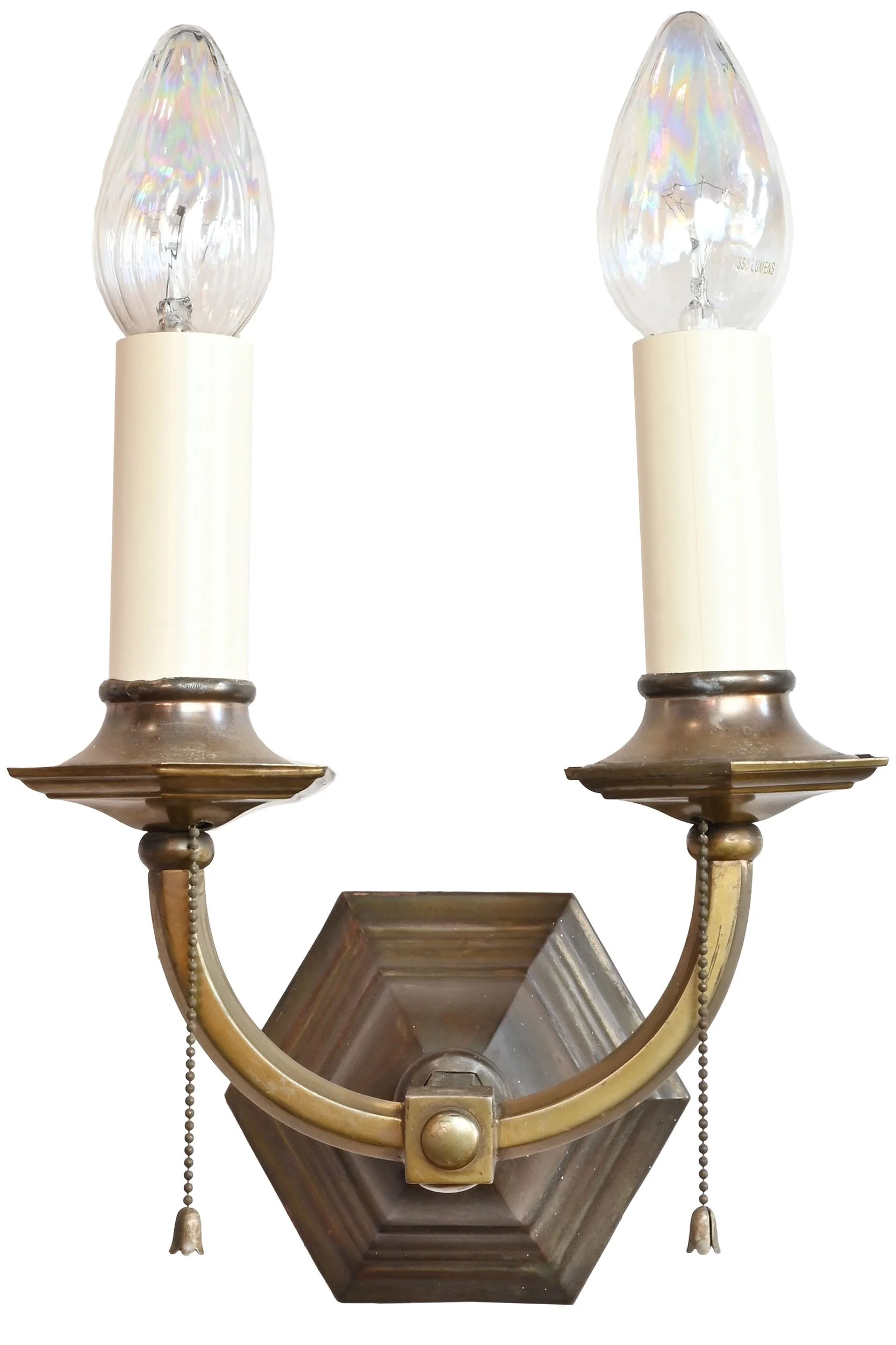 27312 brass hexagonal two candle sconce with pullchain 2.jpg