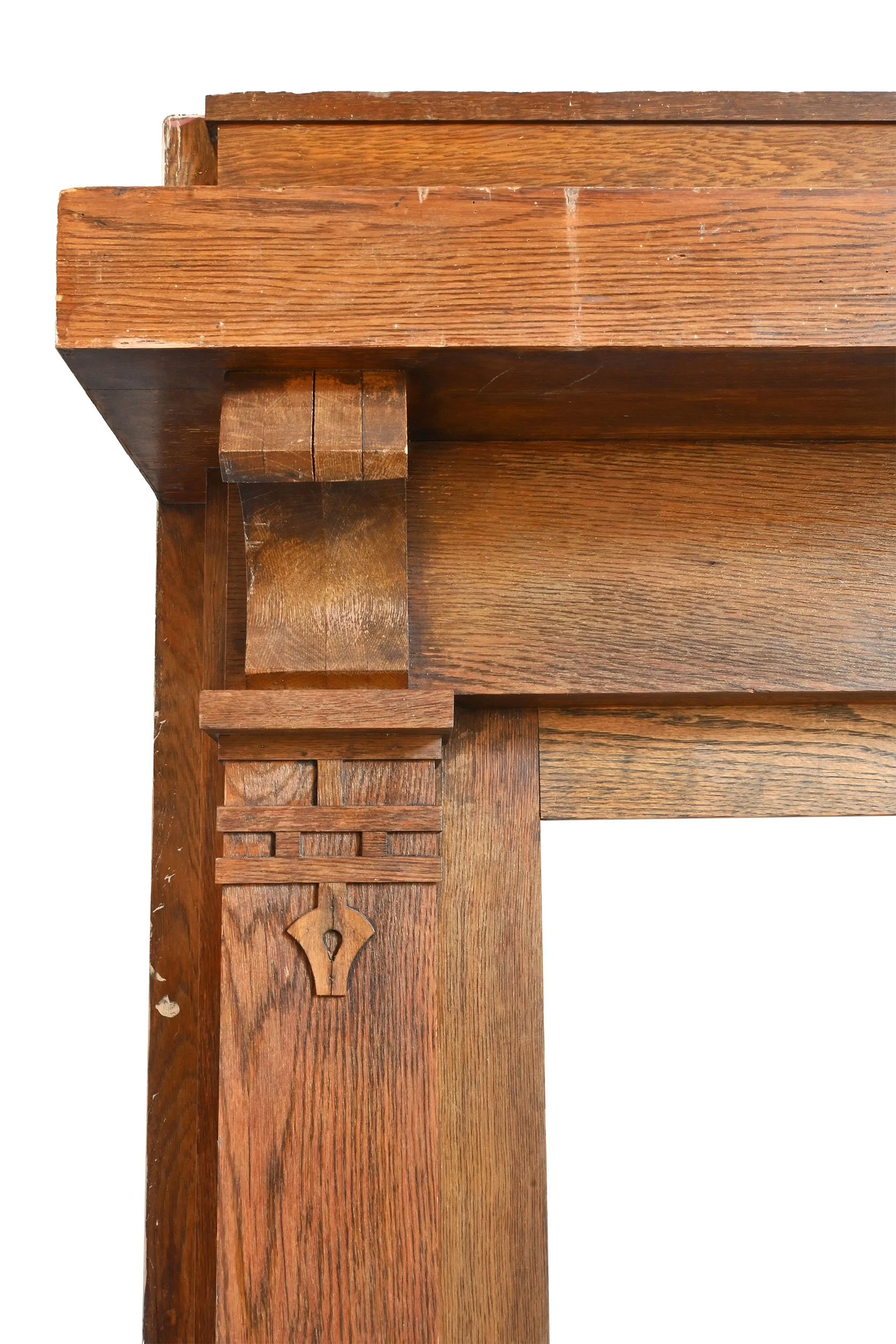 27369 simple yet elegant craftsman oak half mantel 3.jpg