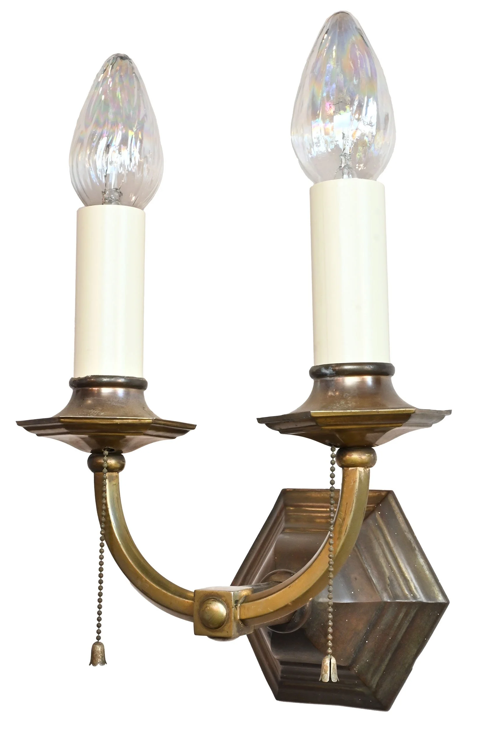 27312 brass hexagonal two candle sconce with pullchain 1.jpg