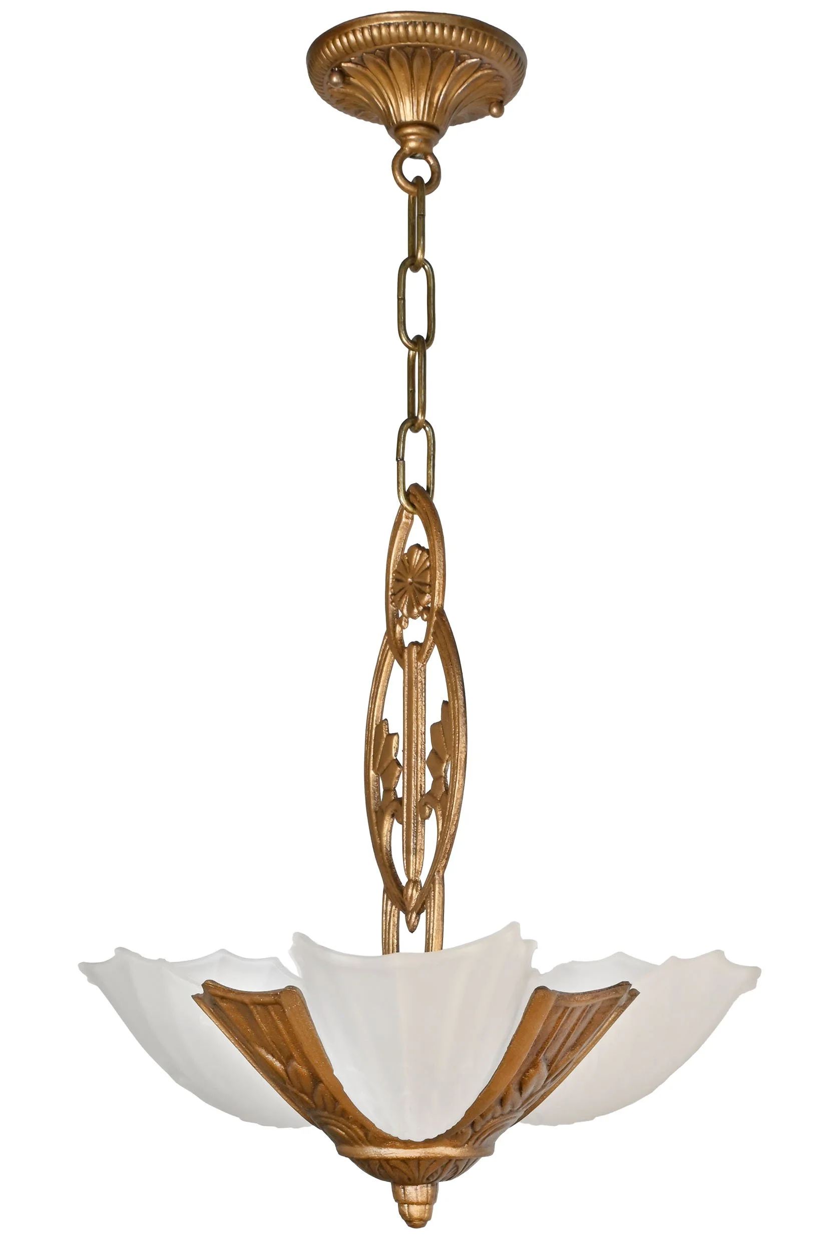 62149 art deco recreation three slip shade chandelier 1.jpg