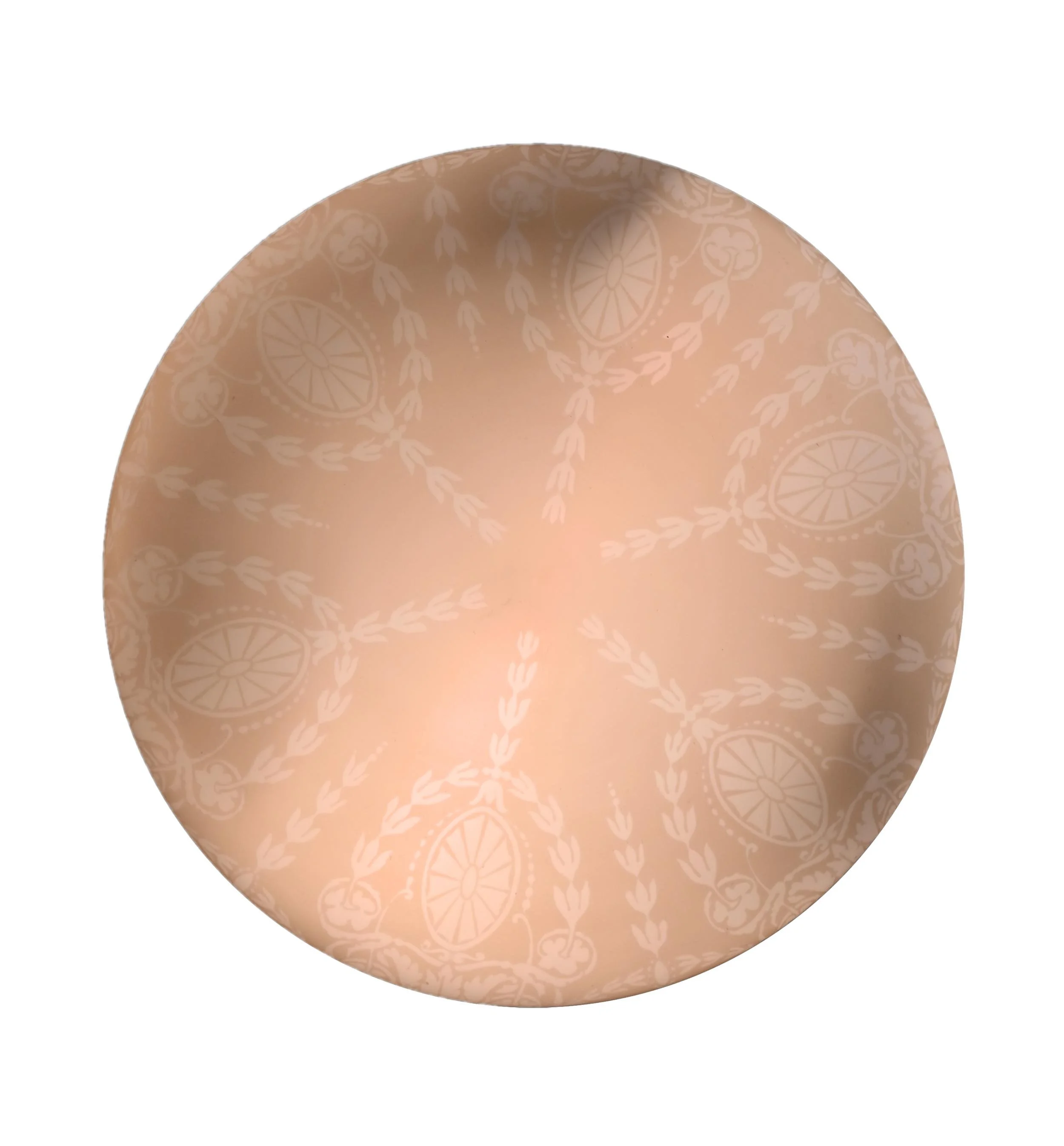 27915 beardslee brass three chain fixture with shallow peach and white garland etched bowl 4.jpg