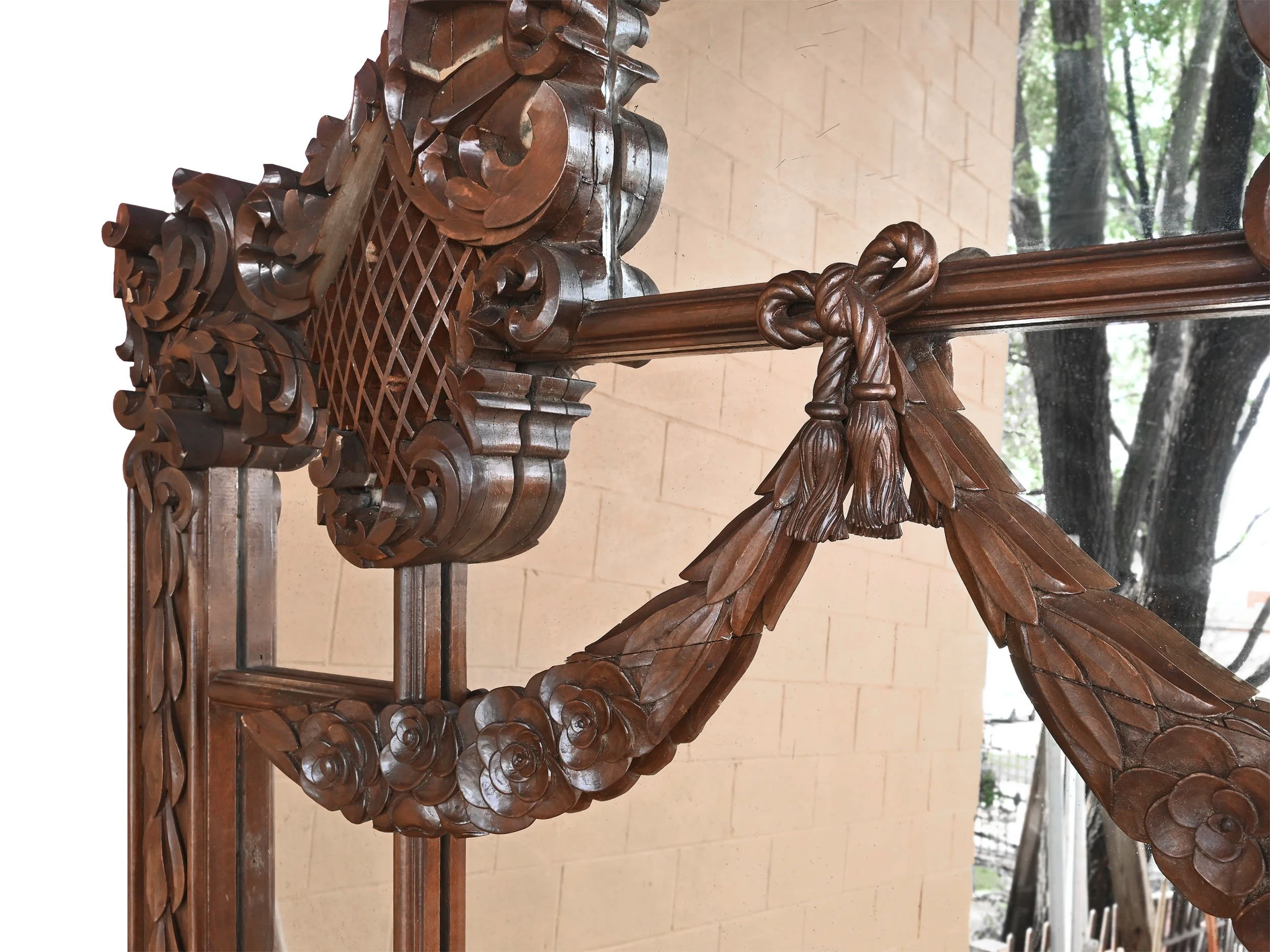 27671 intricate carved mahogany pier mirror 3.jpg