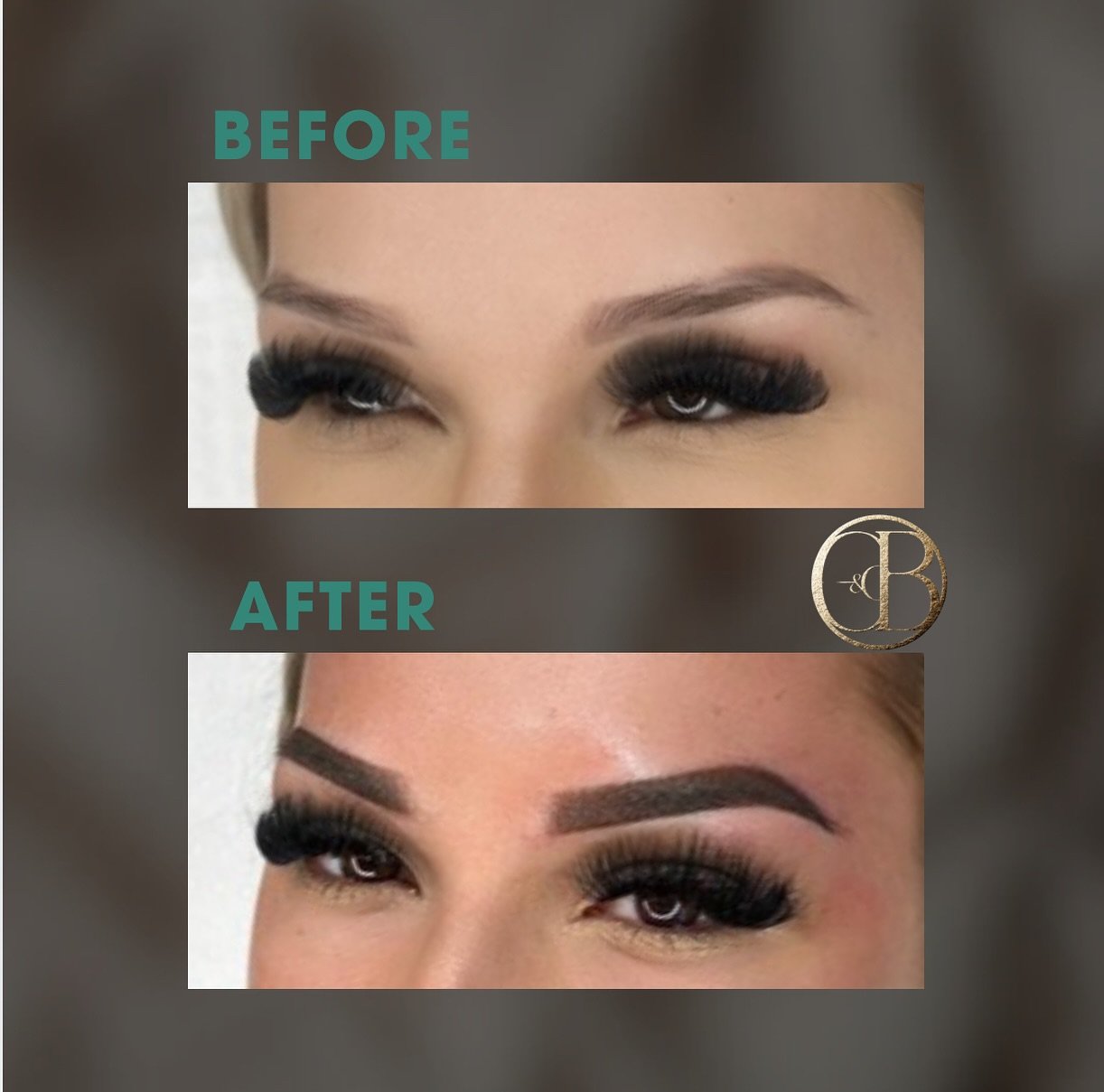 ⭐️Before and after Powder Brow!! 

⚠️Before work was not our work!