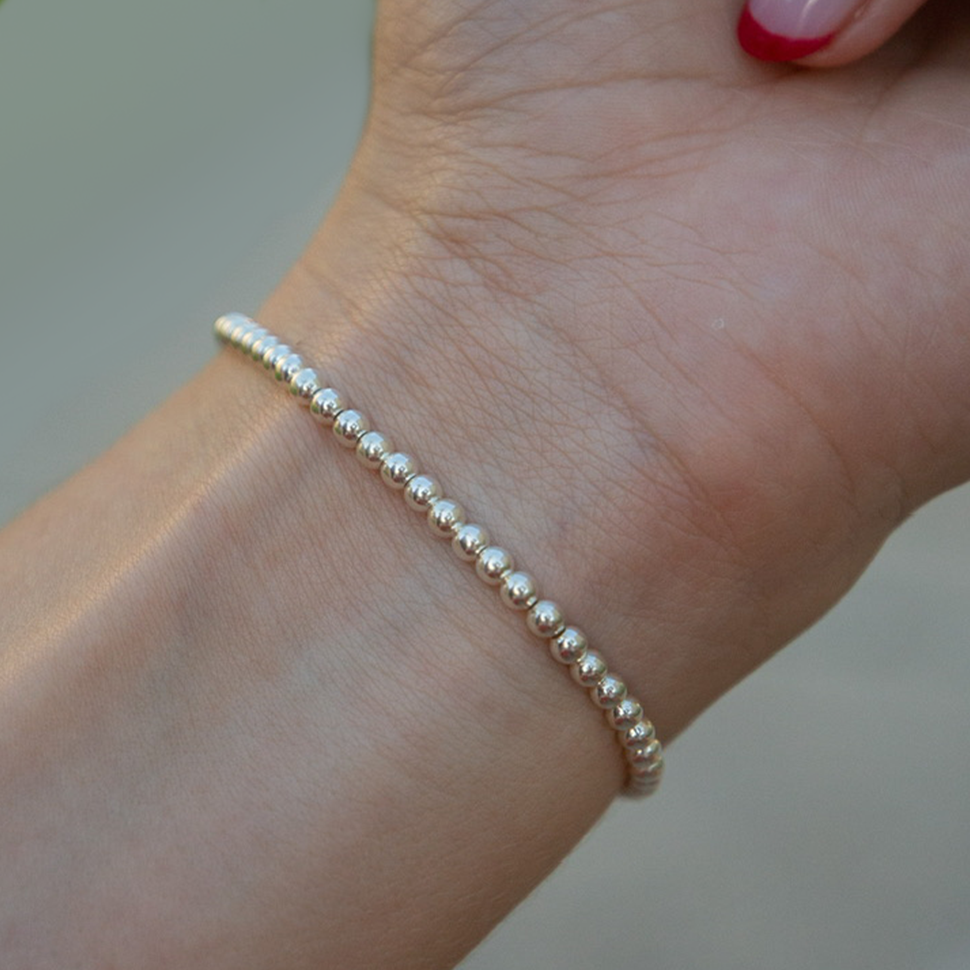Stella Silver Beaded Bracelet 3mm