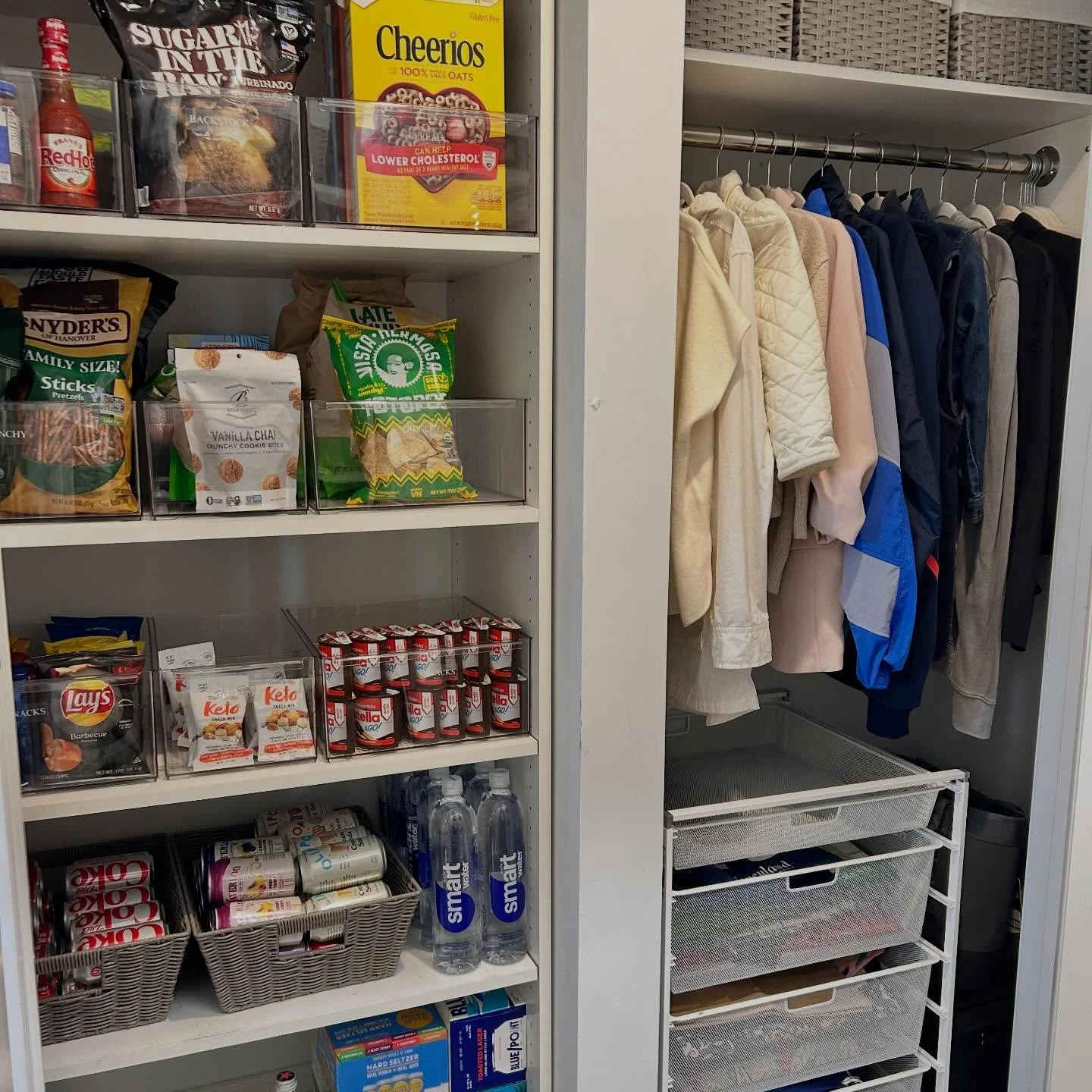 Before and afters of this backstock pantry/ closet 🌟