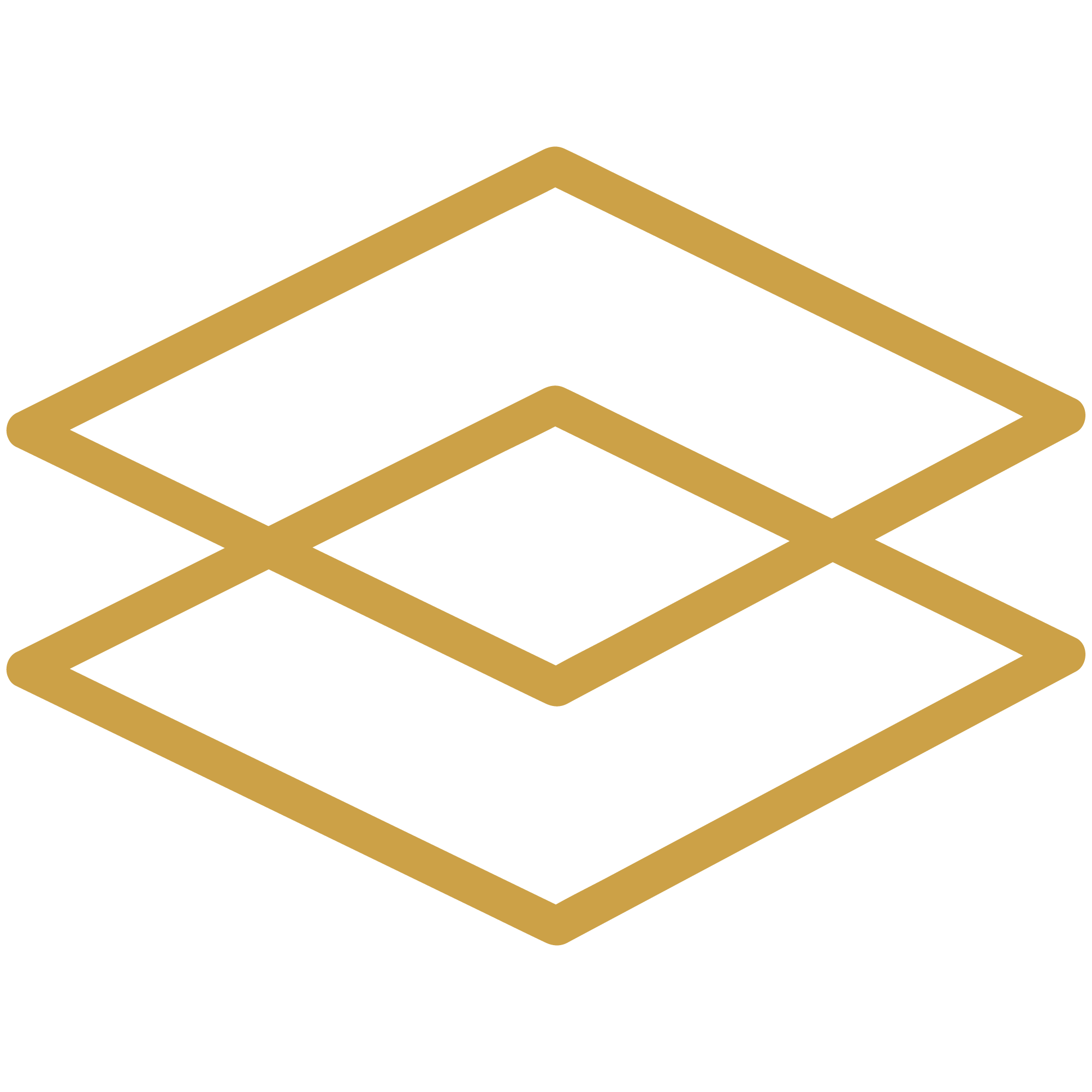 Stylized golden crown logo with black background.