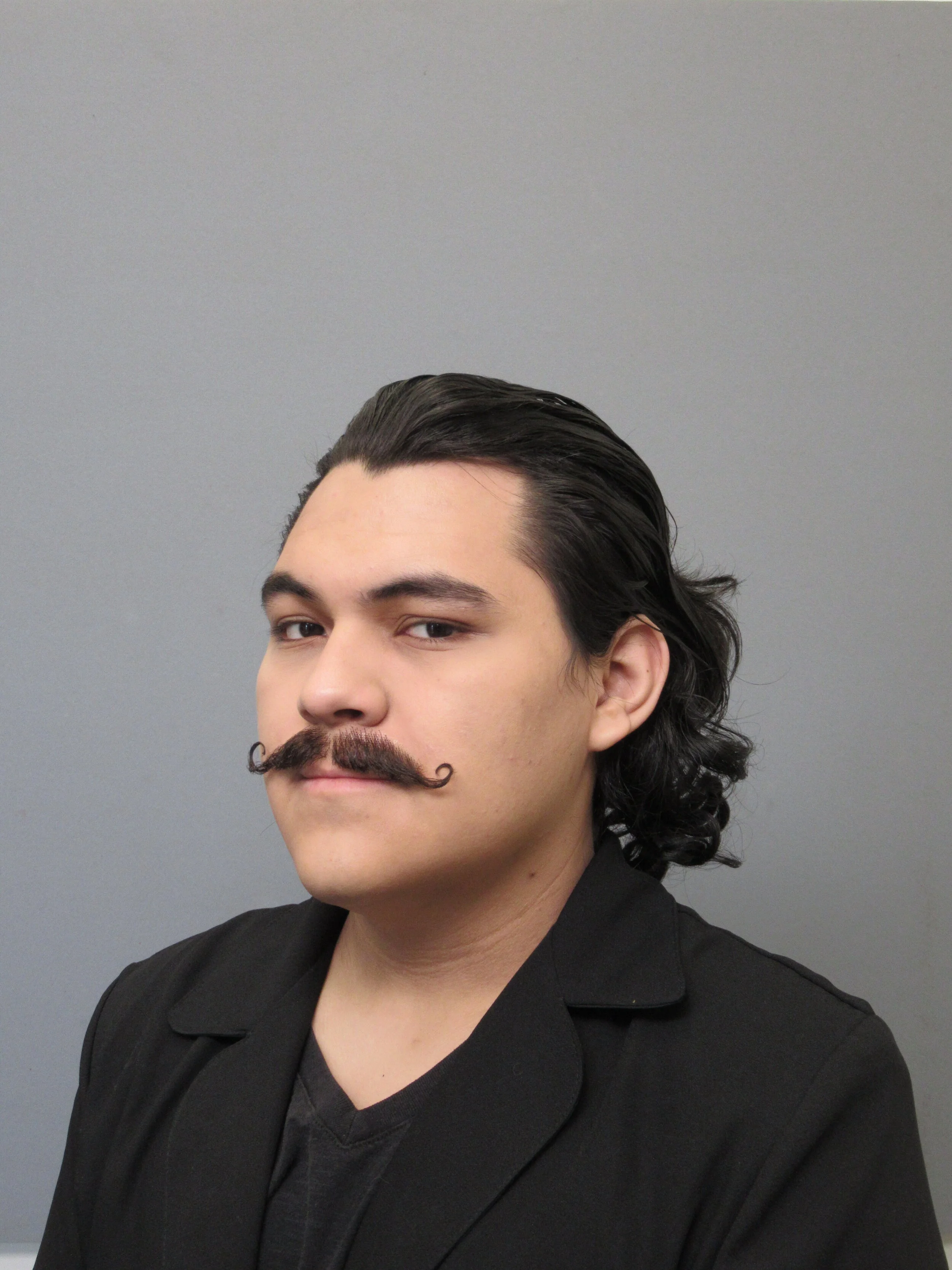 Lace mustache fabricated and applied