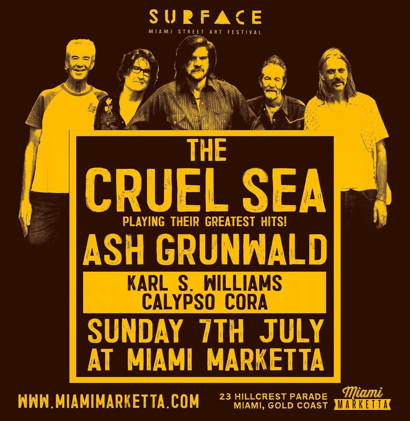 I&rsquo;ve been so excited to announce this one! ⚡️⚡️⚡️ We&rsquo;re playing with The Cruel Sea!! July 7 at Miami Marketta for the SURFACE FESTIVAL closing party with Ash Grunwald and Calypso Cora. Bringing the electrified blues duo with @sal_drums 👌